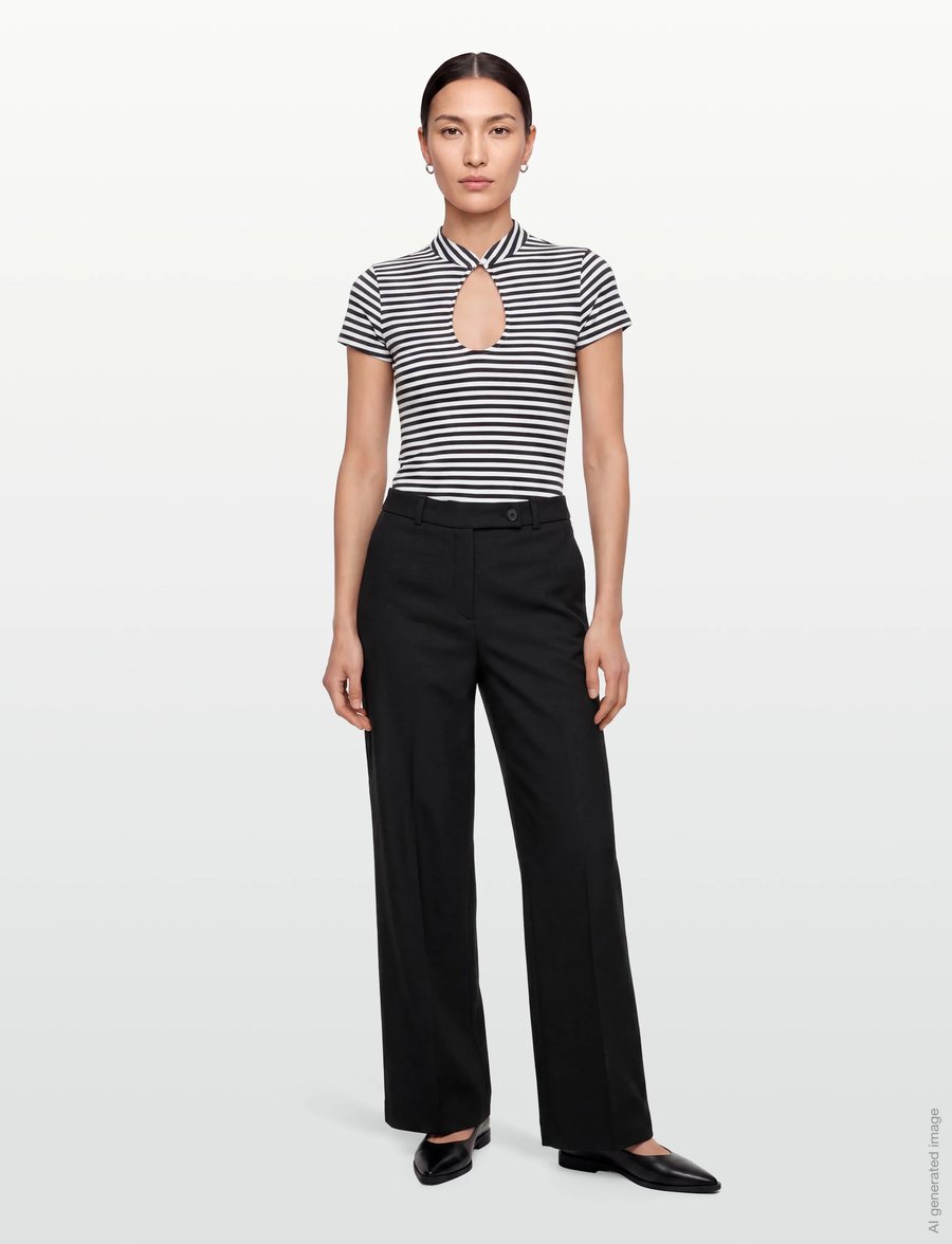 Gina Tricot - Keyhole top - polo shirts - stripe (1057) - 0