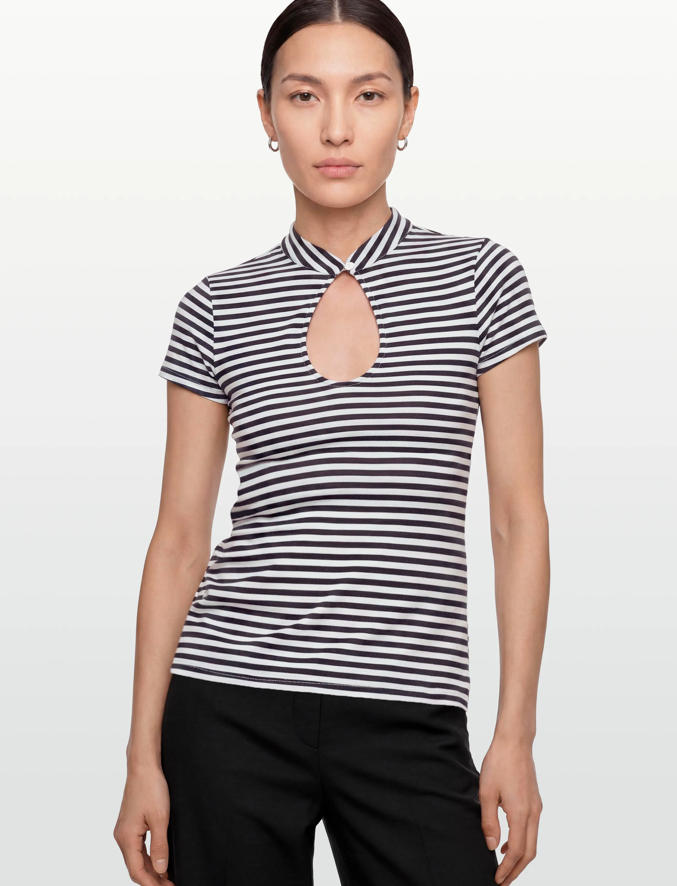 Gina Tricot - Keyhole top - polo shirts - stripe (1057) - 3
