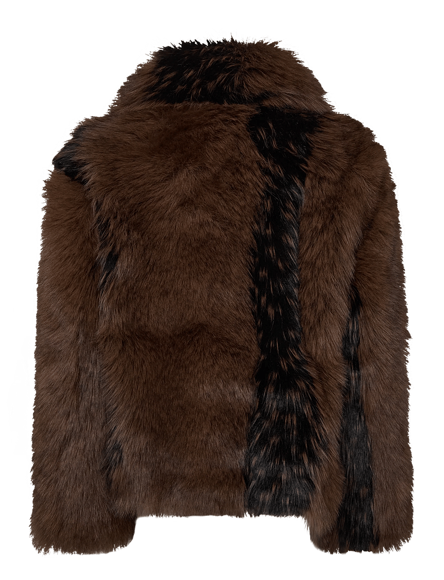 Gina Tricot - Faux fur short jacket - faux fur jakker - black/brown (7200) - 1