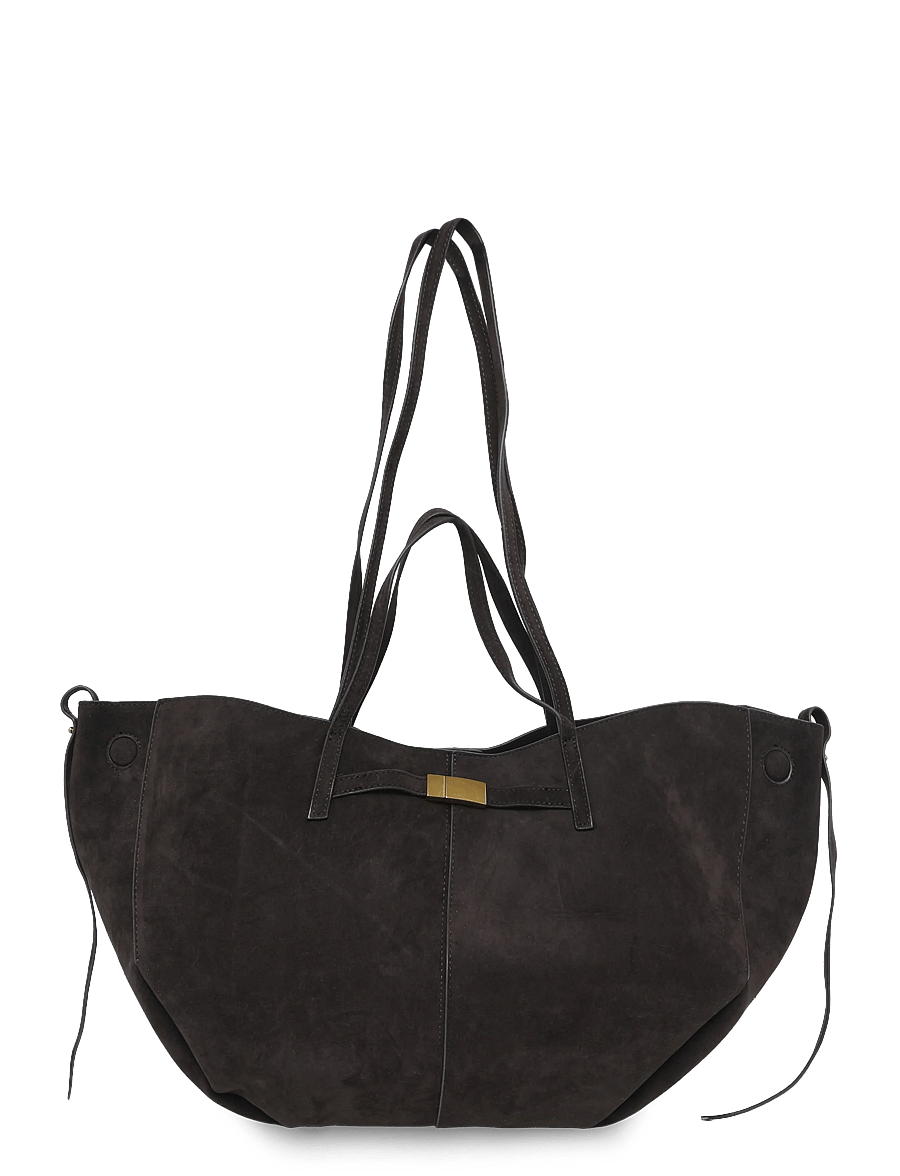 Gina Tricot - Detail strap tote bag - totes - dark brown (7180) - 0