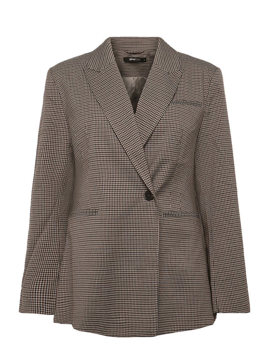 Gina Tricot - Shaped tie blazer - single breasted blazers - check (9040) - 0