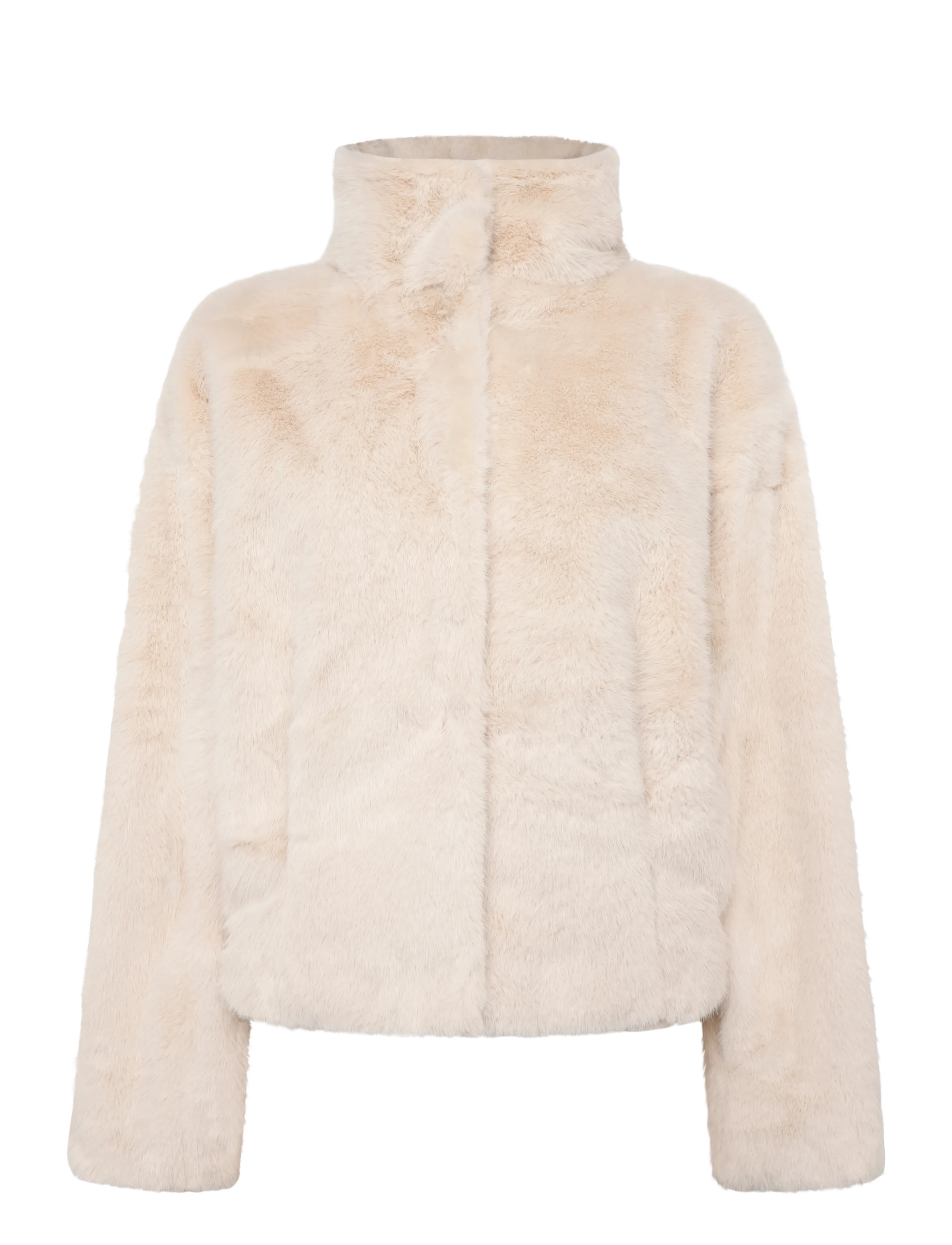 Gina Tricot Faux Fur Jacket, Kvinder, Faux Fur Jakke, Cream, Str: XS