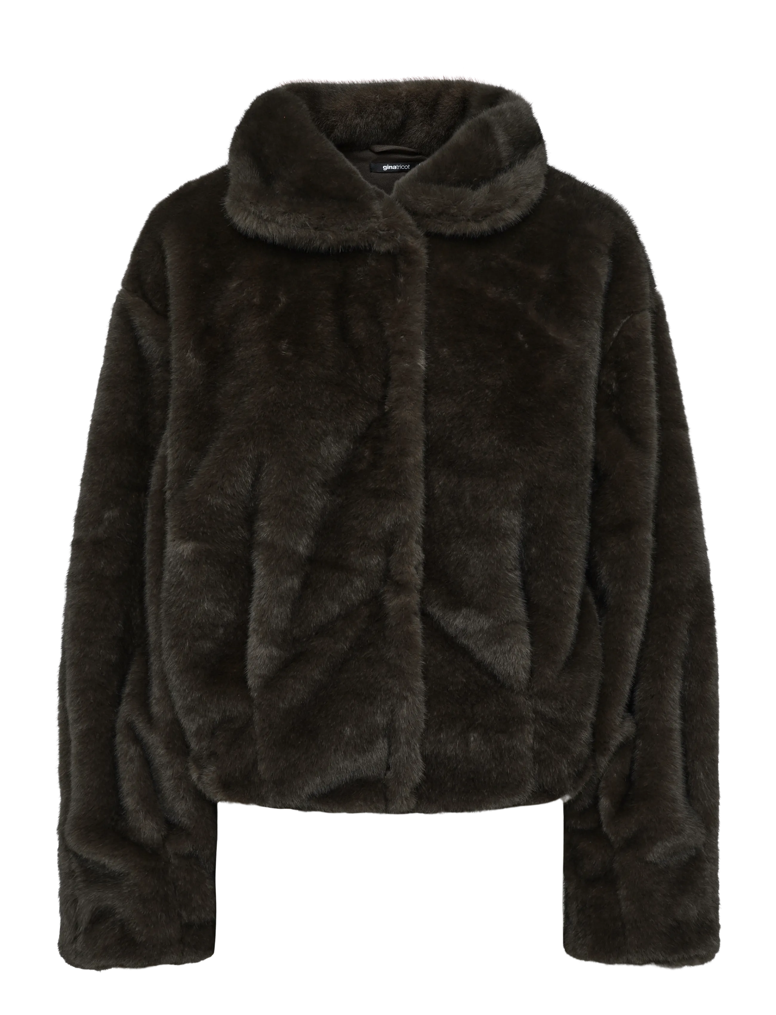 Gina Tricot Faux Fur Jacket, Kvinder, Faux Fur Jakke, Brun, Str: XL