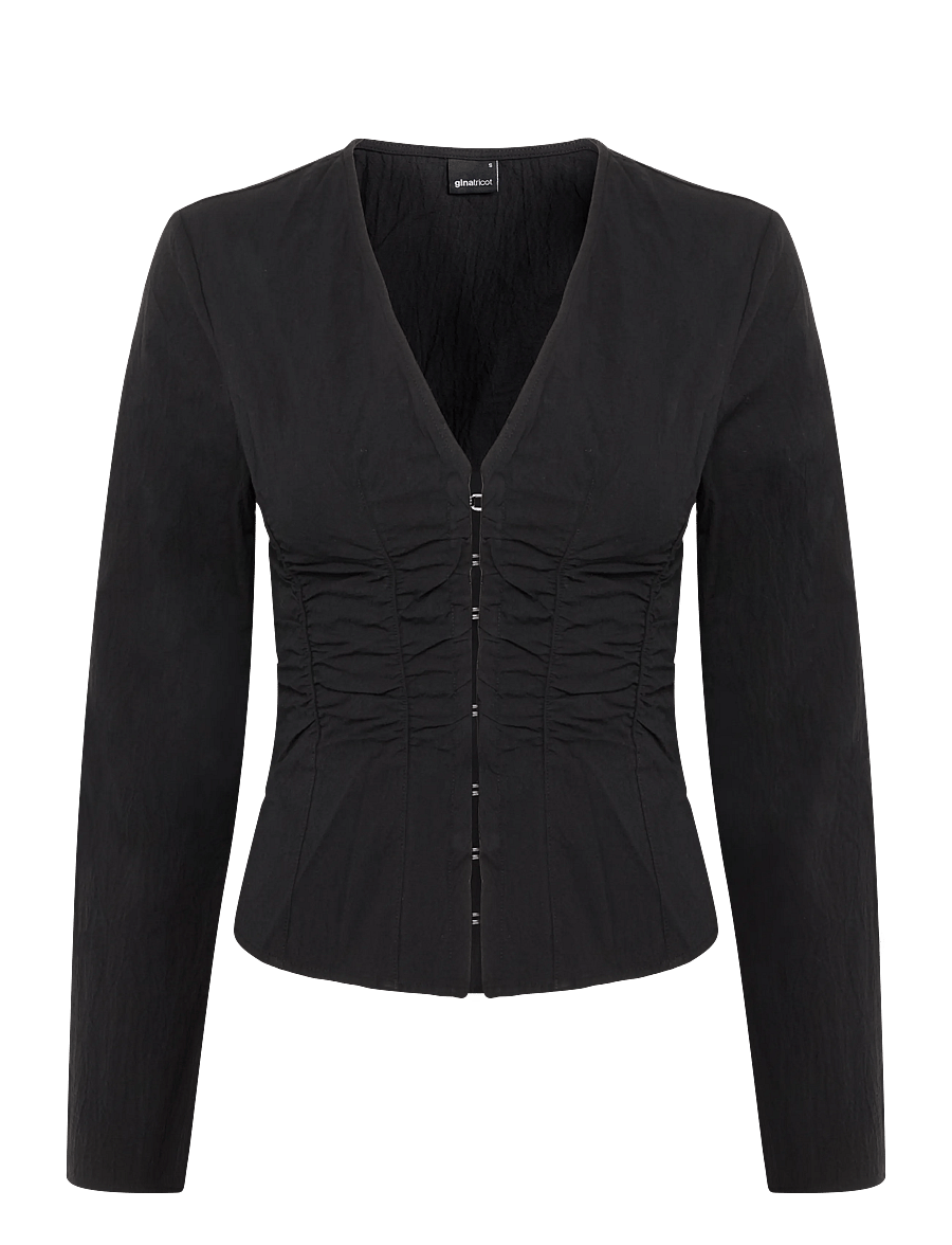 Gina Tricot - Long sleeve shirt - pikkade varrukatega pluusid - black (9000) - 0