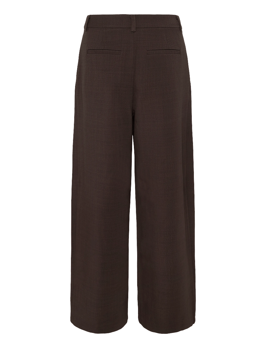 Gina Tricot - Edgy wide pleated trousers - laia säärega püksid - brown - 1