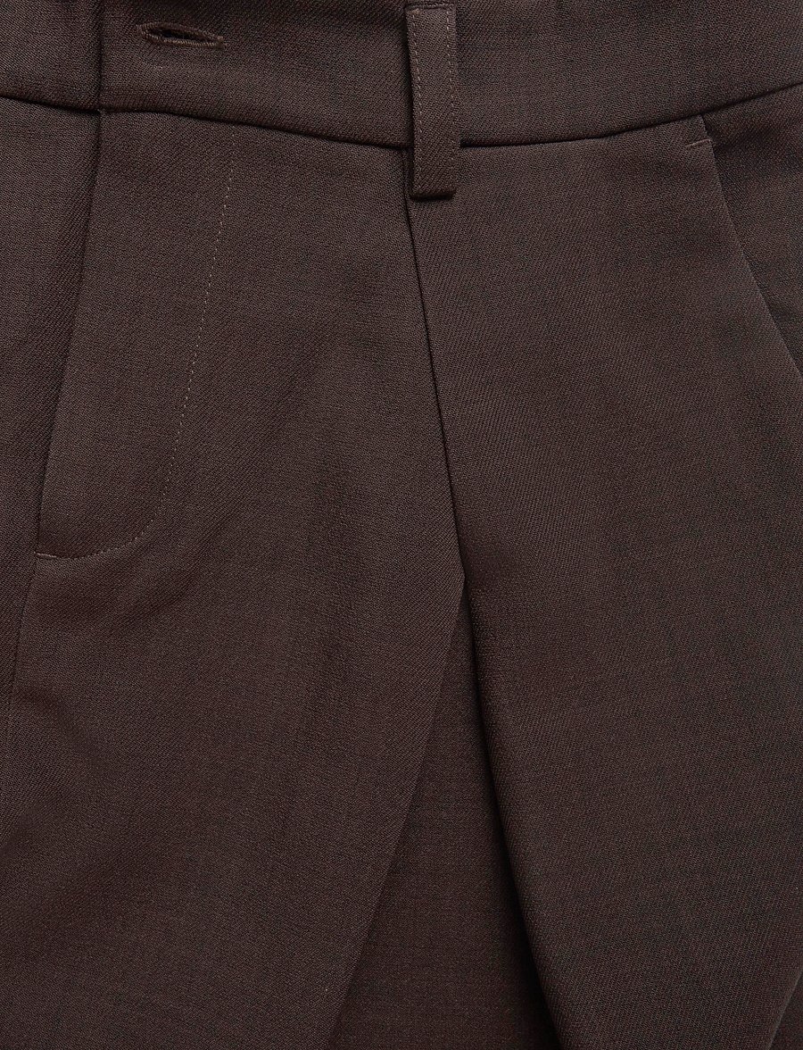 Gina Tricot - Edgy wide pleated trousers - laia säärega püksid - brown - 2