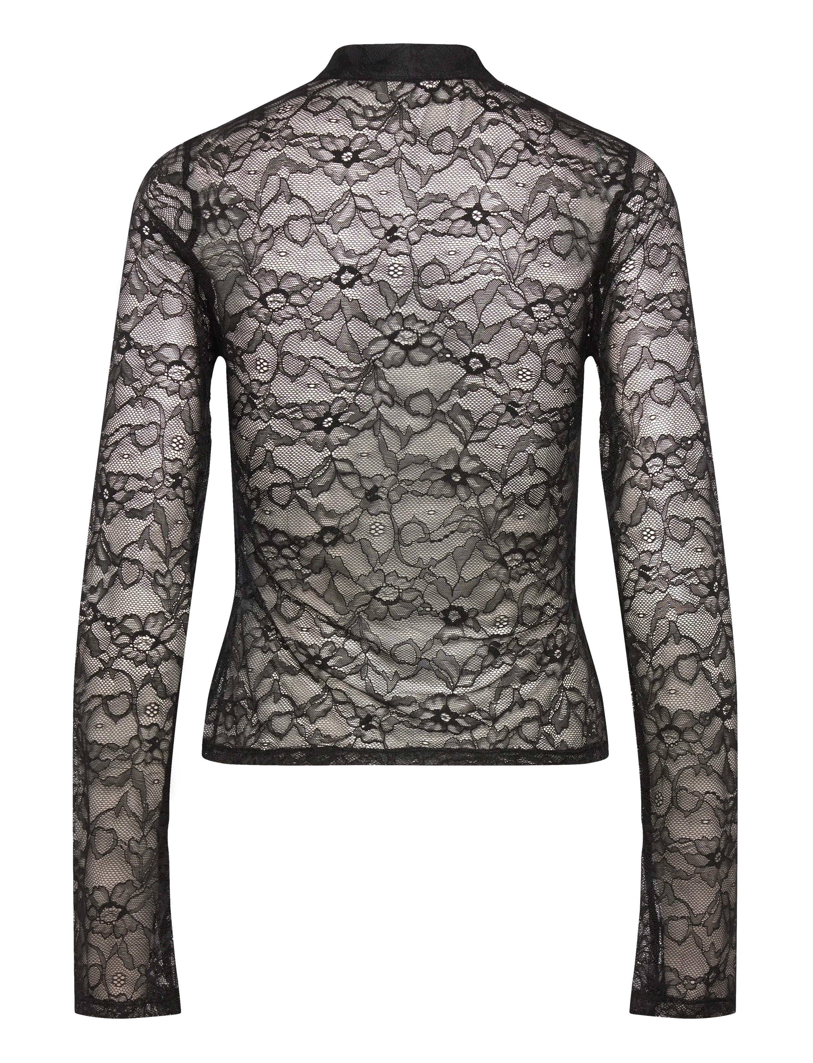 Gina Tricot - Lace top - långärmade blusar - black (9000) - 1