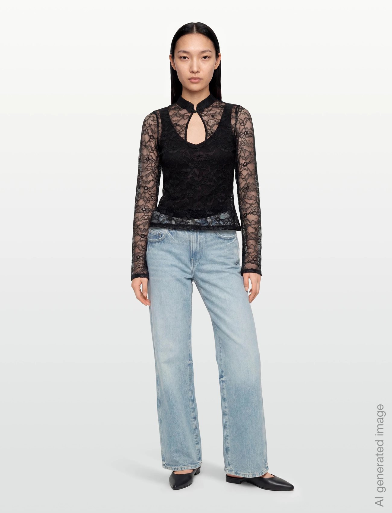 Lace top - BLACK (9000)