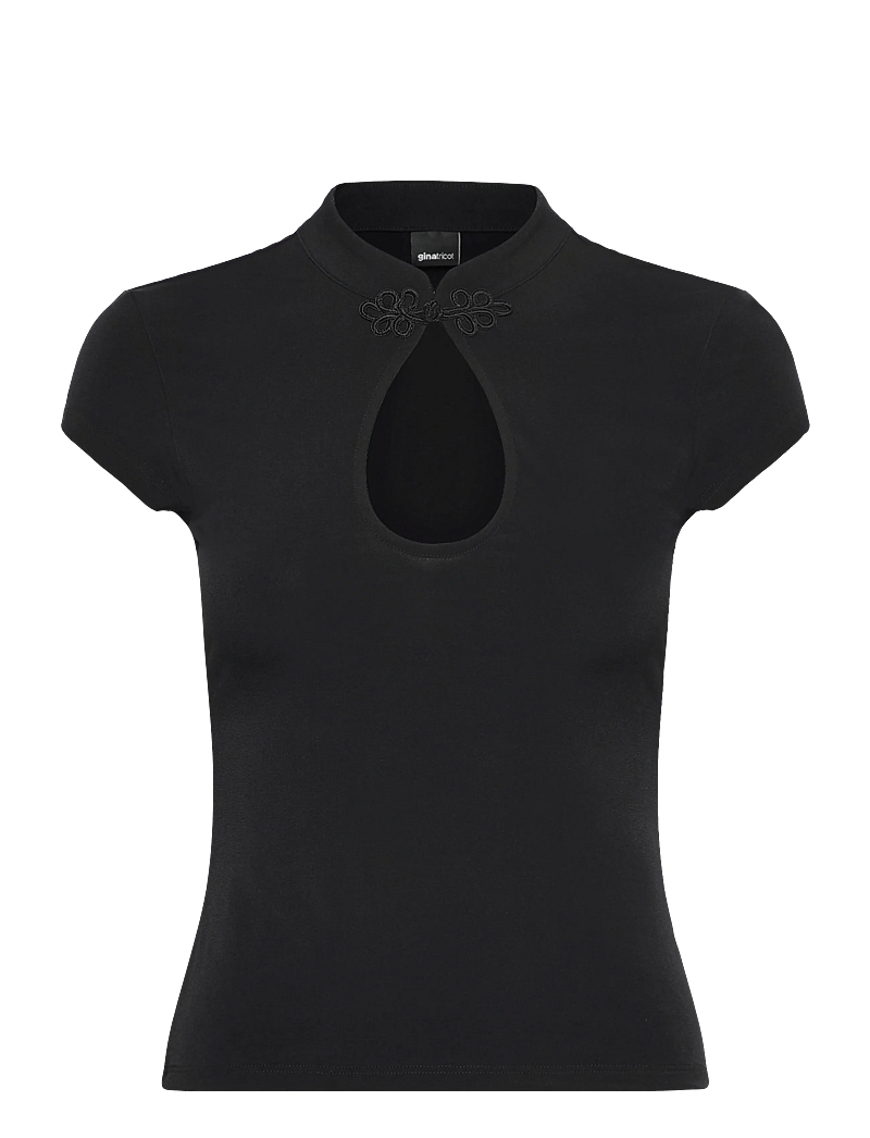 Gina Tricot - Keyhole top - t-särgid - black (9000) - 0