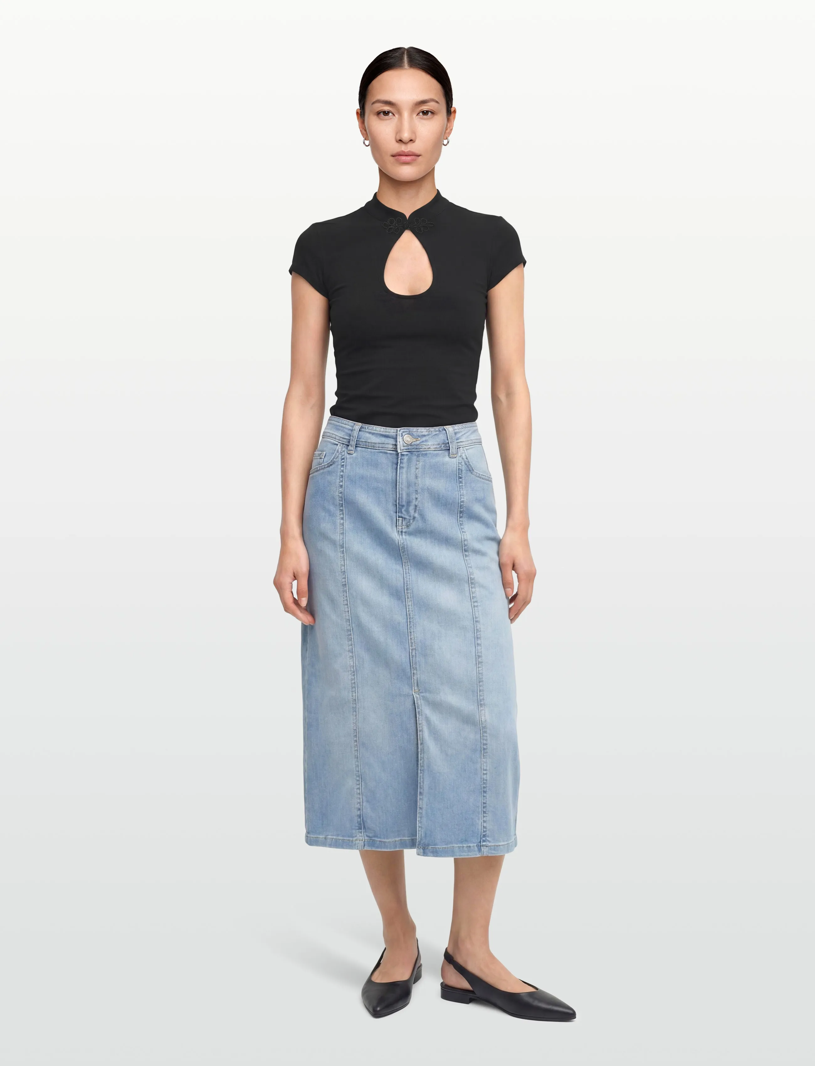 Gina Tricot Keyhole top - T-shirts & Toppe - BLACK (9000) / black