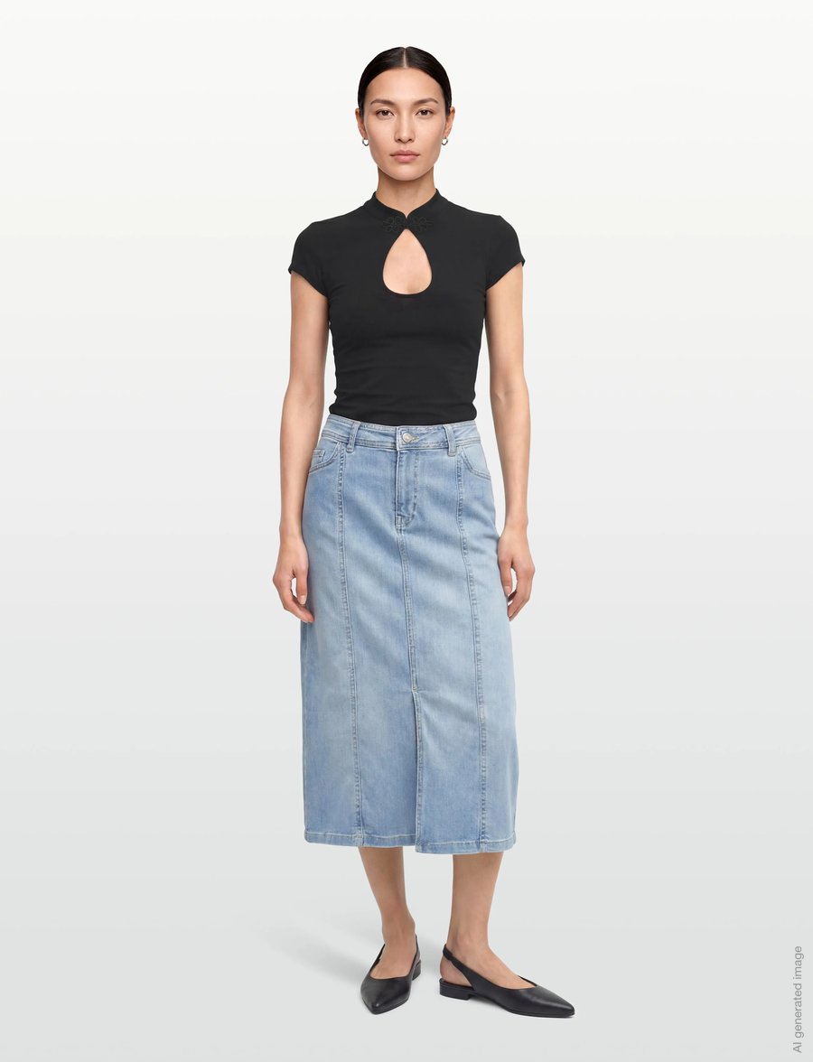 Gina Tricot - Keyhole top - t-shirts - black (9000) - 0