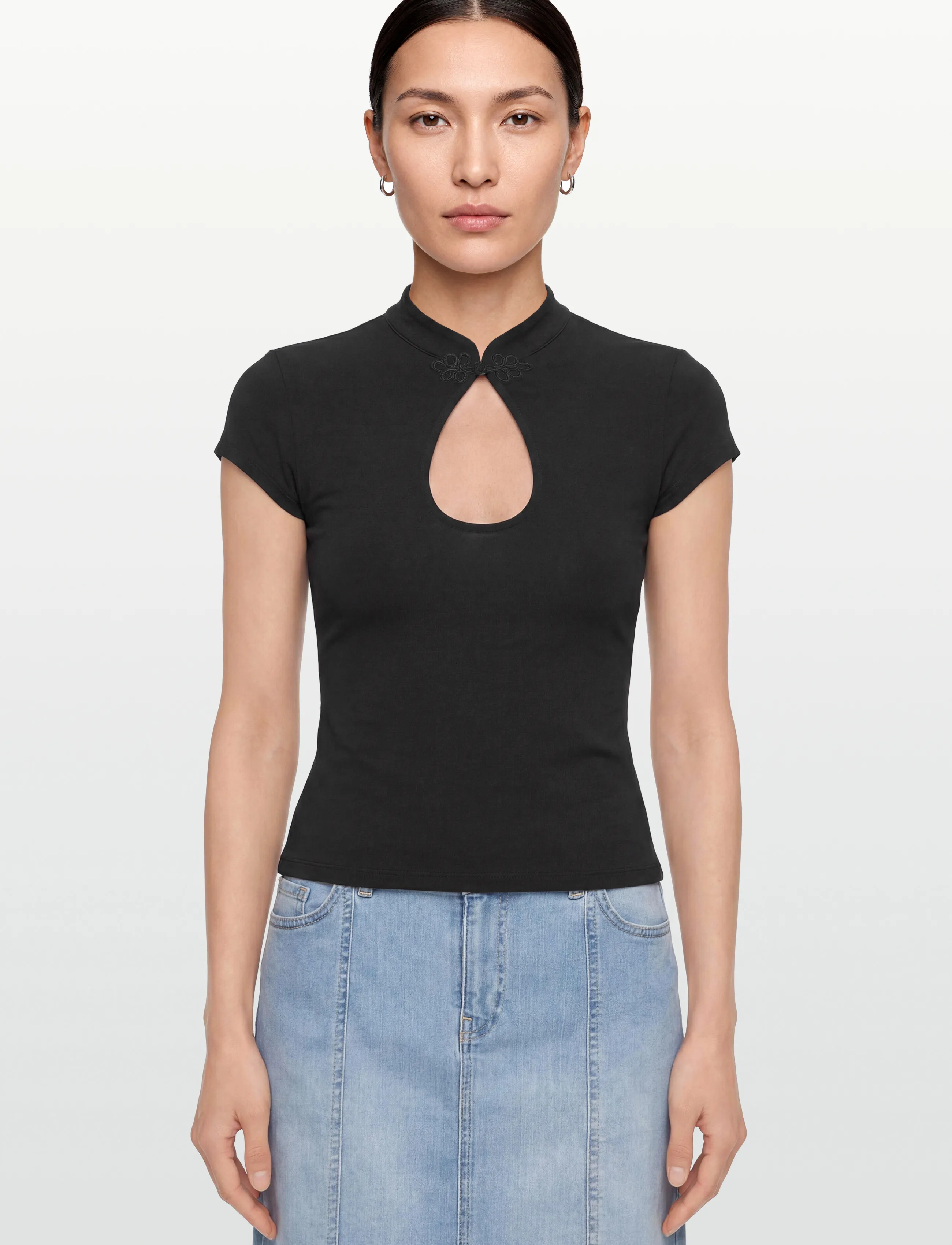 Gina Tricot - Keyhole top - t-shirts - black (9000) - 3