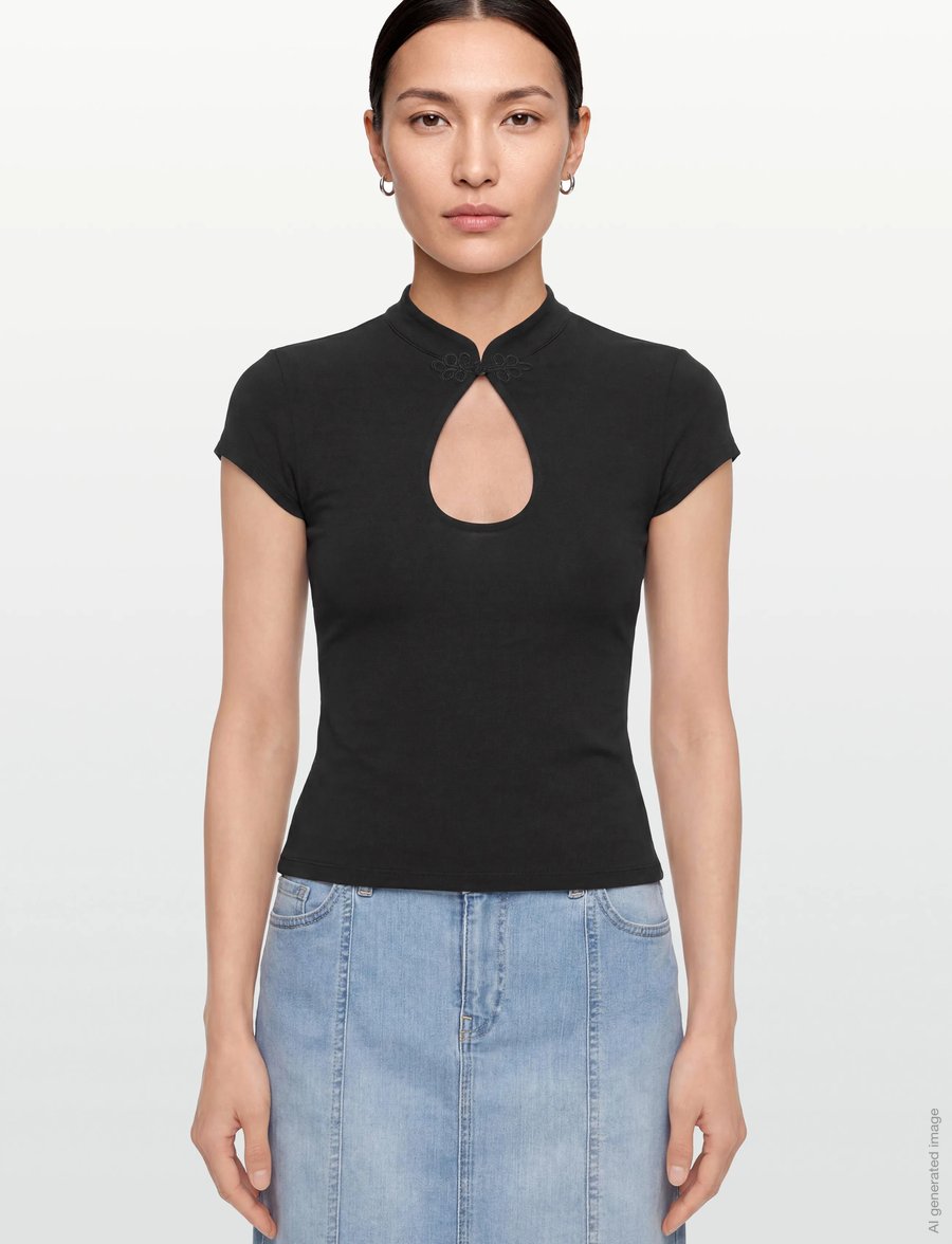Gina Tricot - Keyhole top - t-shirts - black (9000) - 3