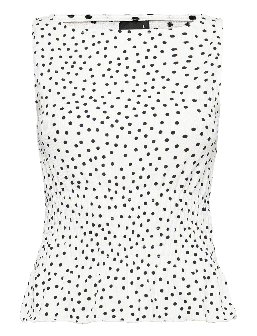 Gina Tricot - Smock top - Ärmellose tops - offwhite/dot (8107) - 1