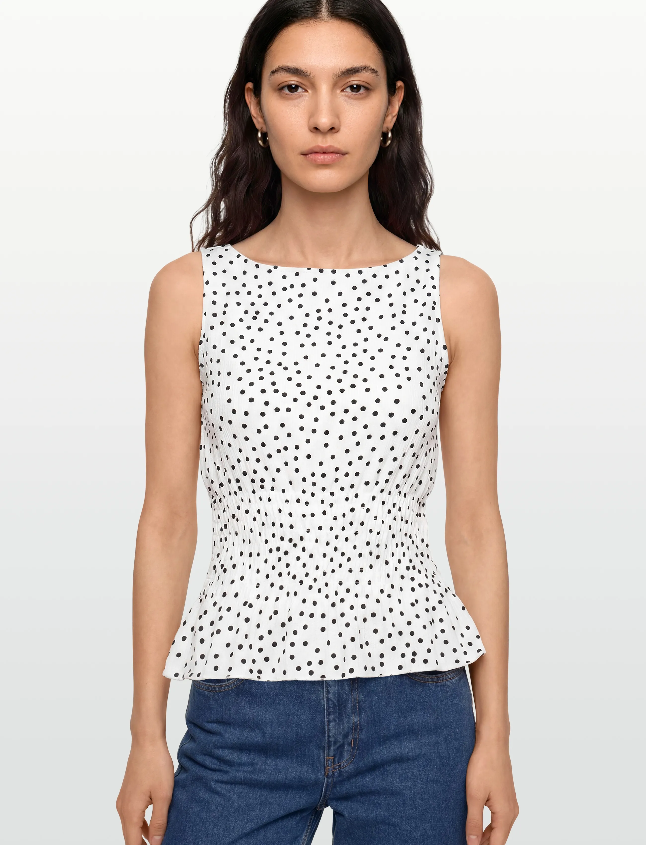 Gina Tricot - Smock top - Ärmellose tops - offwhite/dot (8107) - 3