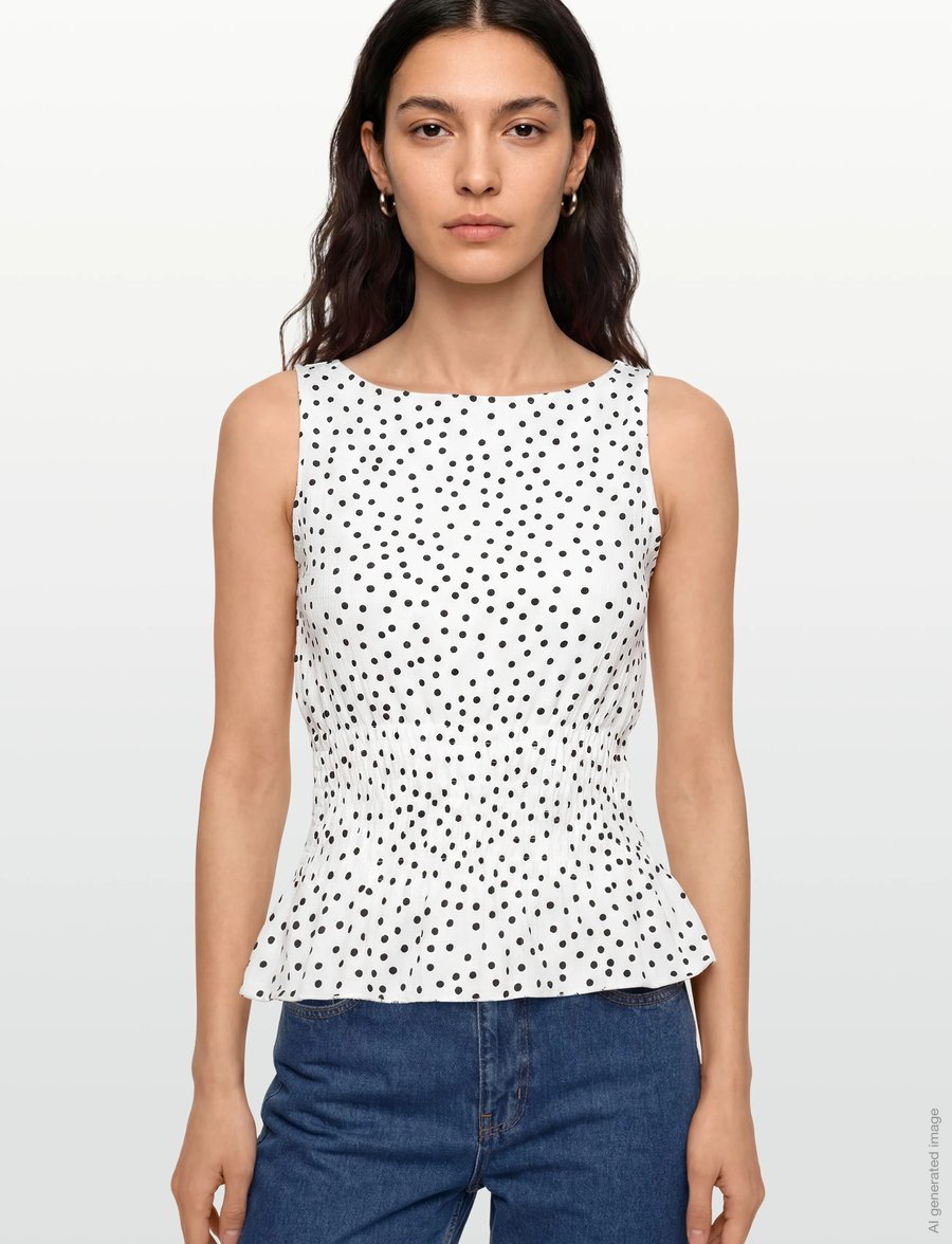 Gina Tricot - Smock top - Ärmellose tops - offwhite/dot (8107) - 3
