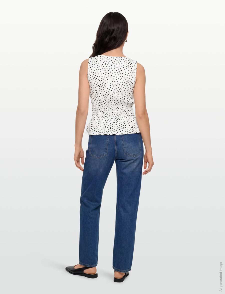 Gina Tricot - Smock top - Ärmellose tops - offwhite/dot (8107) - 4