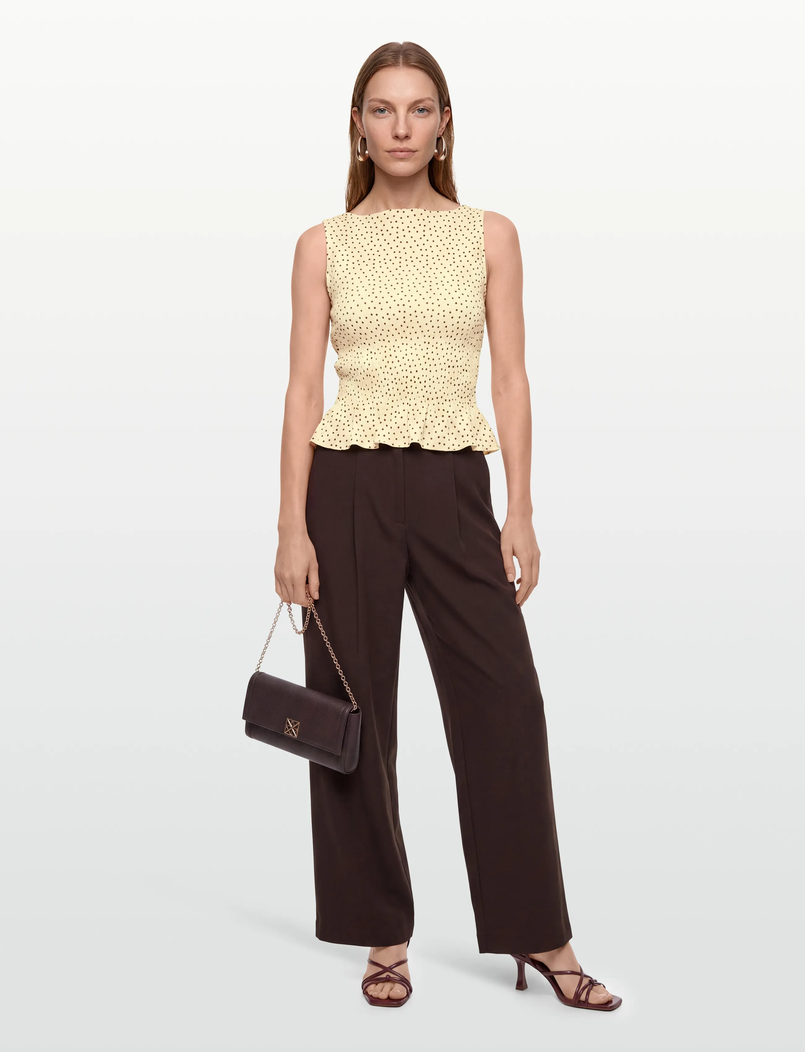 Gina Tricot Smock Top, Kvinder, Ærmeløs Smock Top, Gul, Str: M