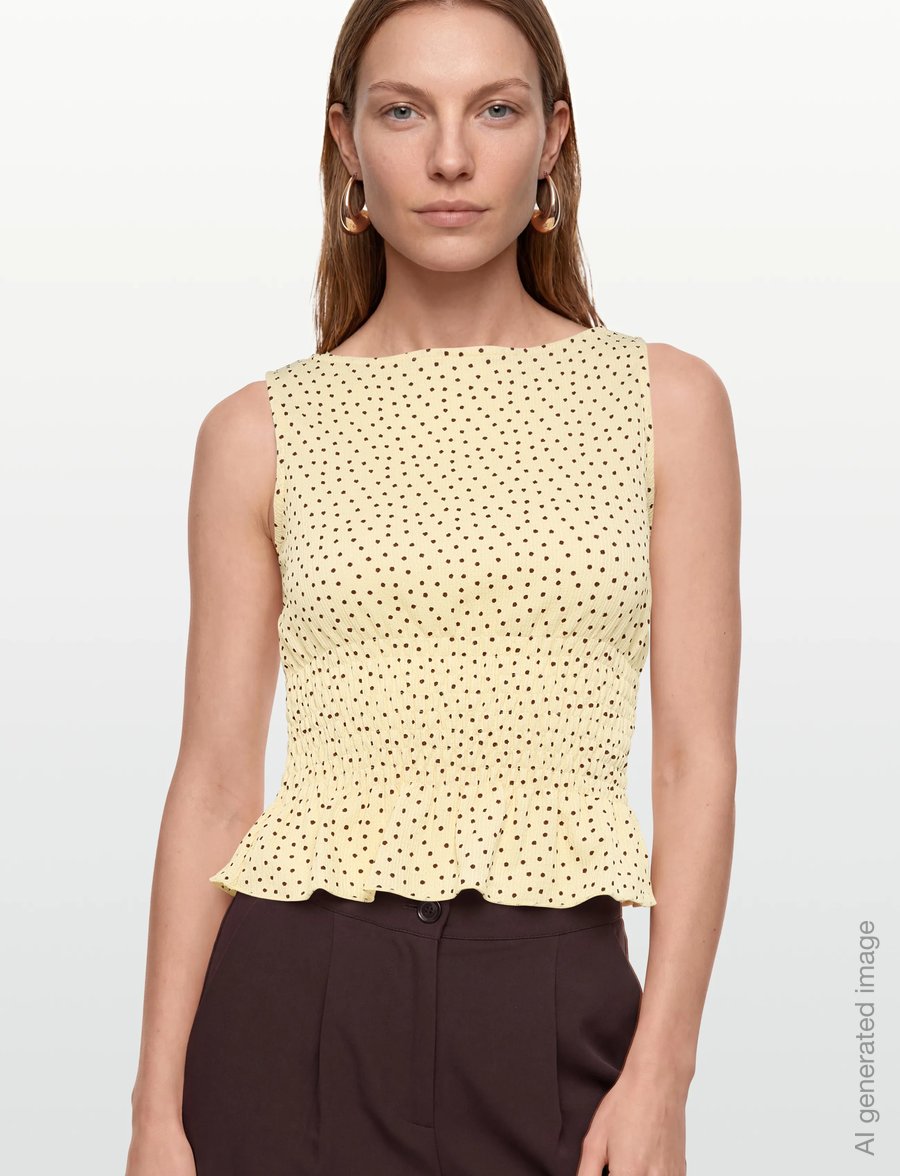 Gina Tricot - Smock top - Ärmellose tops - yellow dot - 3