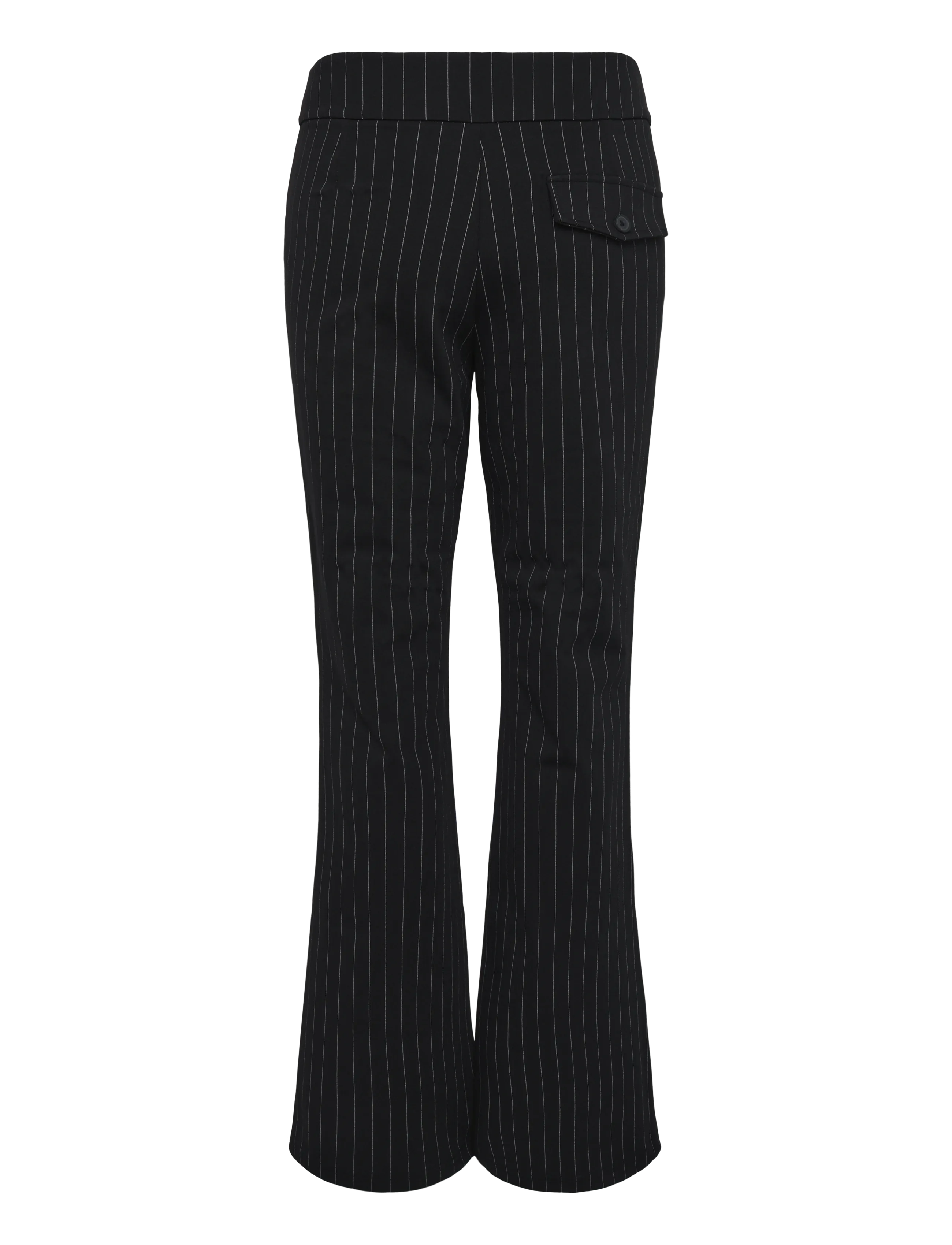 Gina Tricot - Mid waist flare trousers - flare bukser - black pinstripe - 1