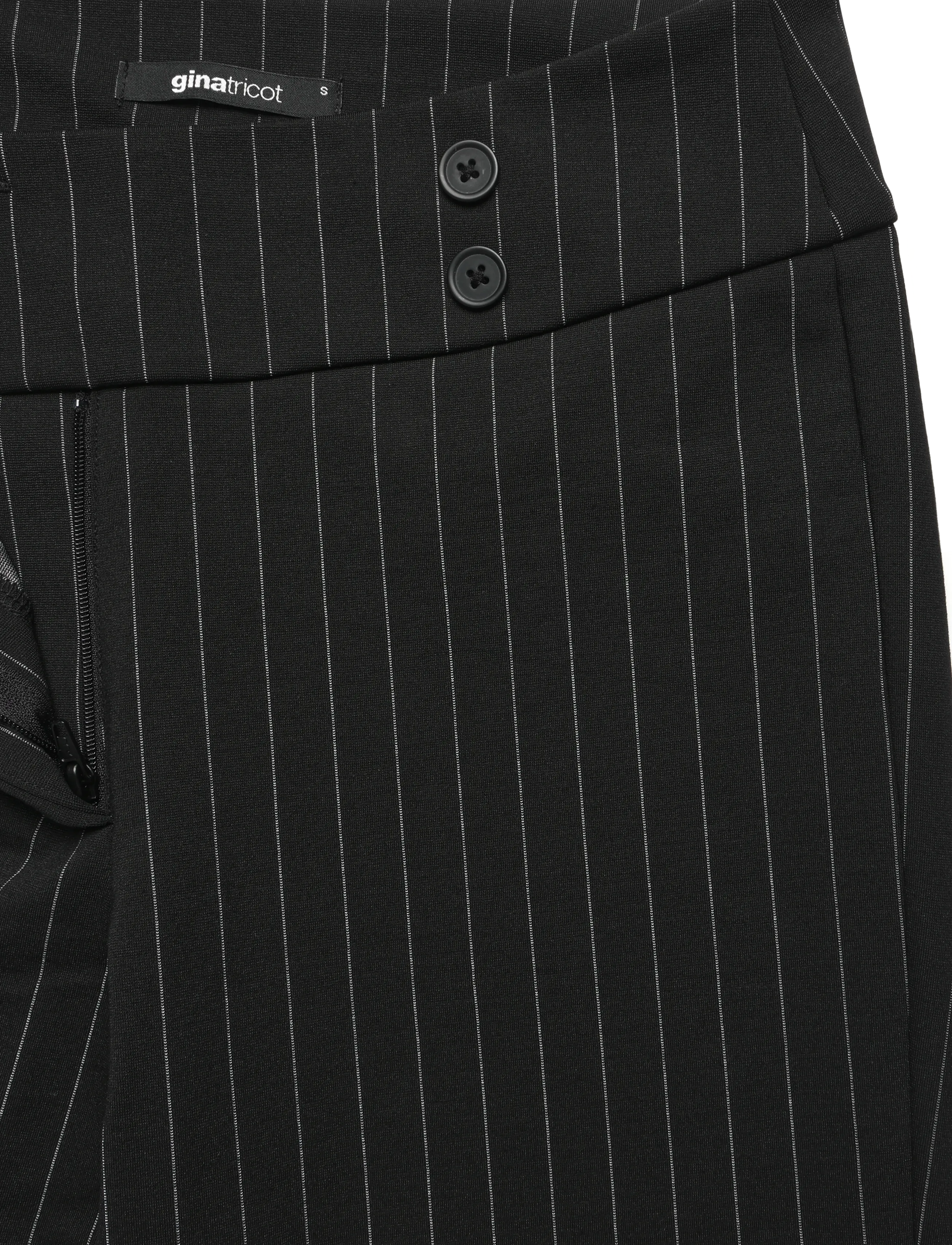 Gina Tricot - Mid waist flare trousers - flare bukser - black pinstripe - 2