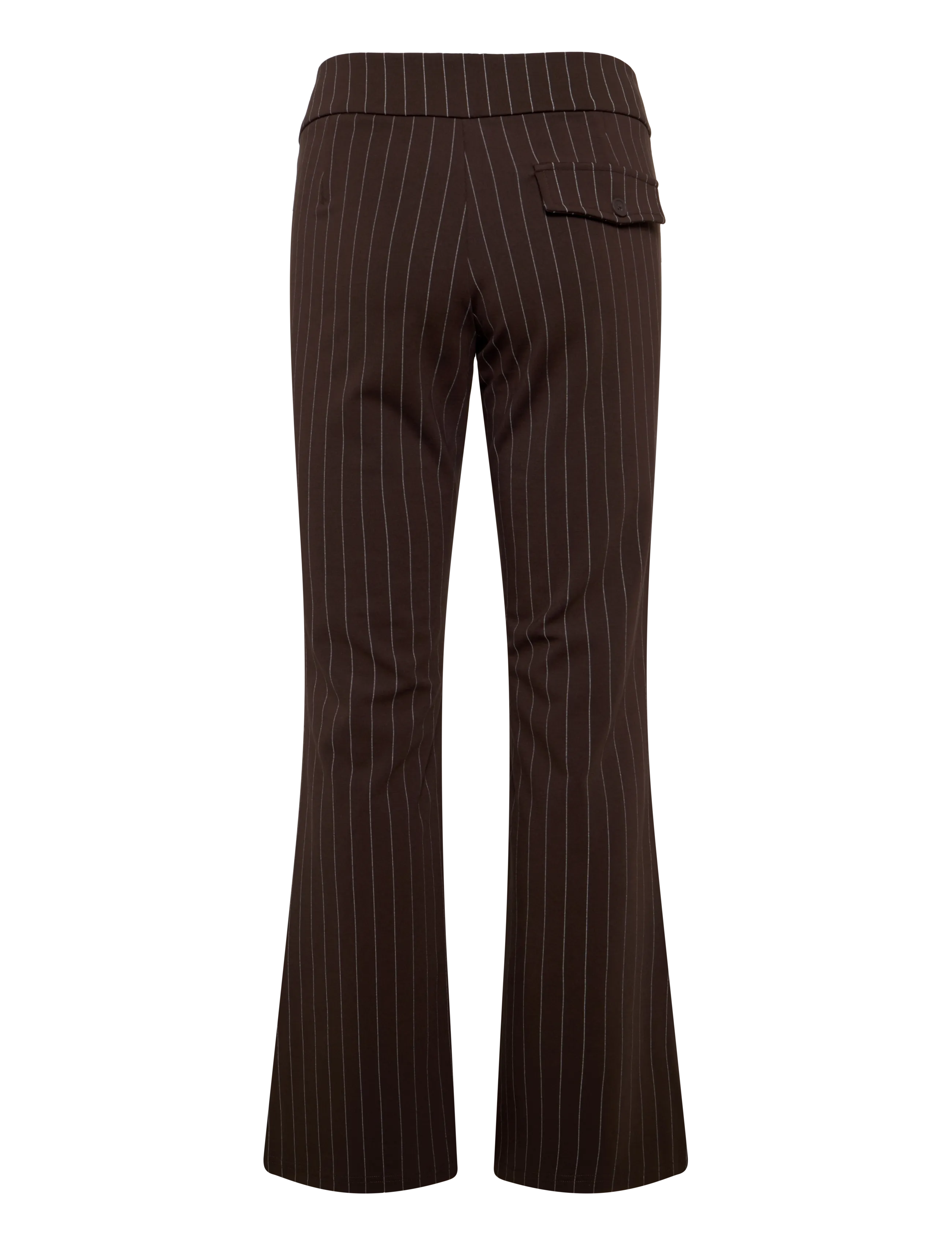 Gina Tricot - Mid waist flare trousers - flare bukser - brown pinstripe (7238) - 1