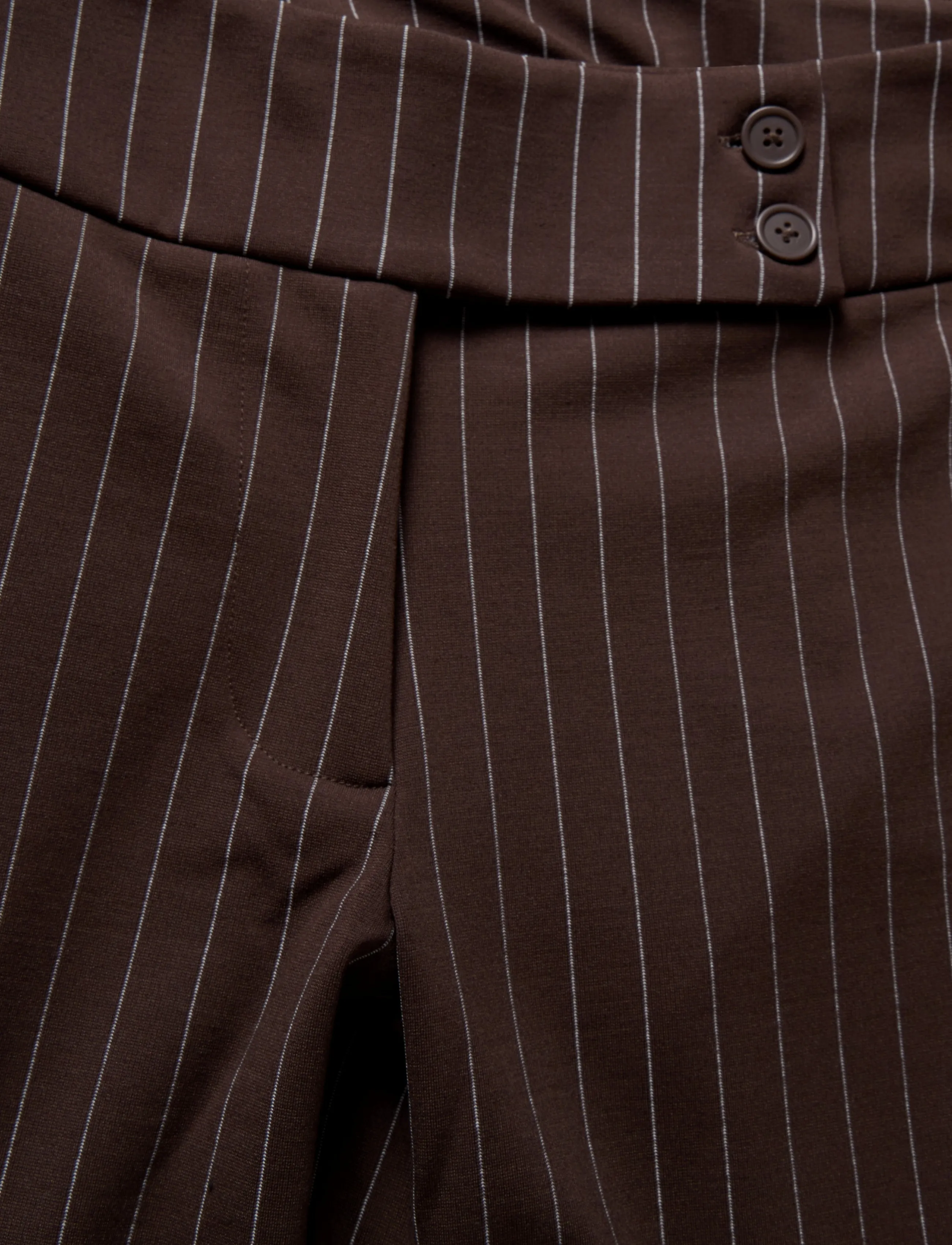 Gina Tricot - Mid waist flare trousers - flare bukser - brown pinstripe (7238) - 2