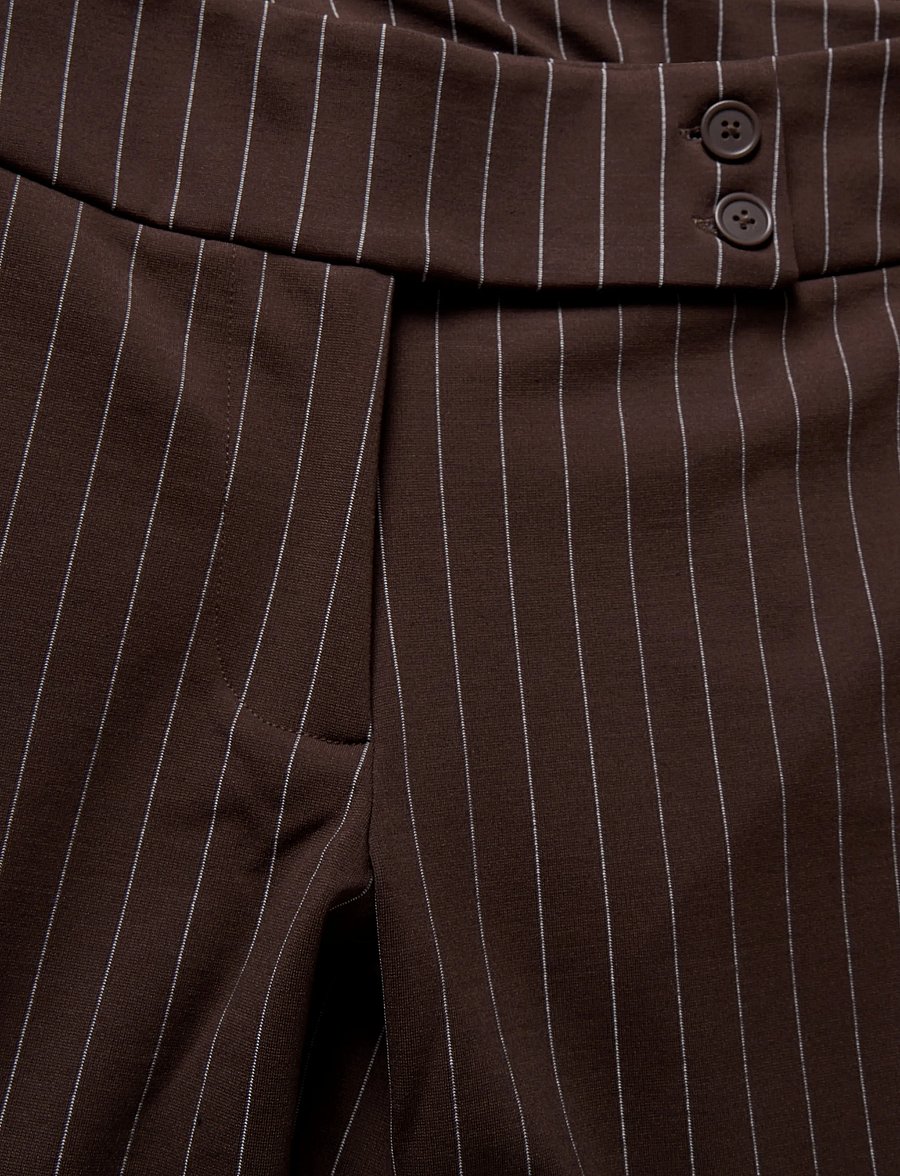 Gina Tricot - Mid waist flare trousers - flare bukser - brown pinstripe (7238) - 2