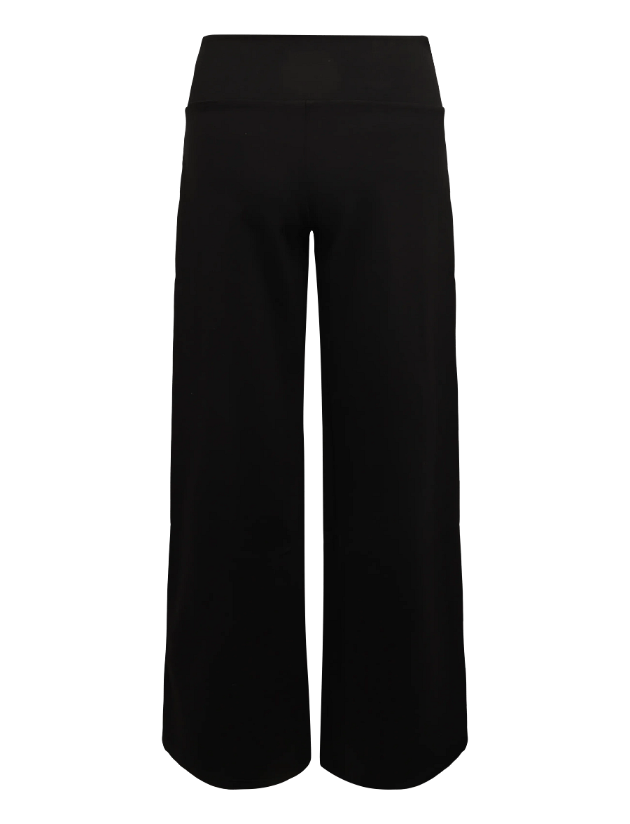 Gina Tricot - Mid waist wide trousers - bukser med brede ben - black (9000) - 1