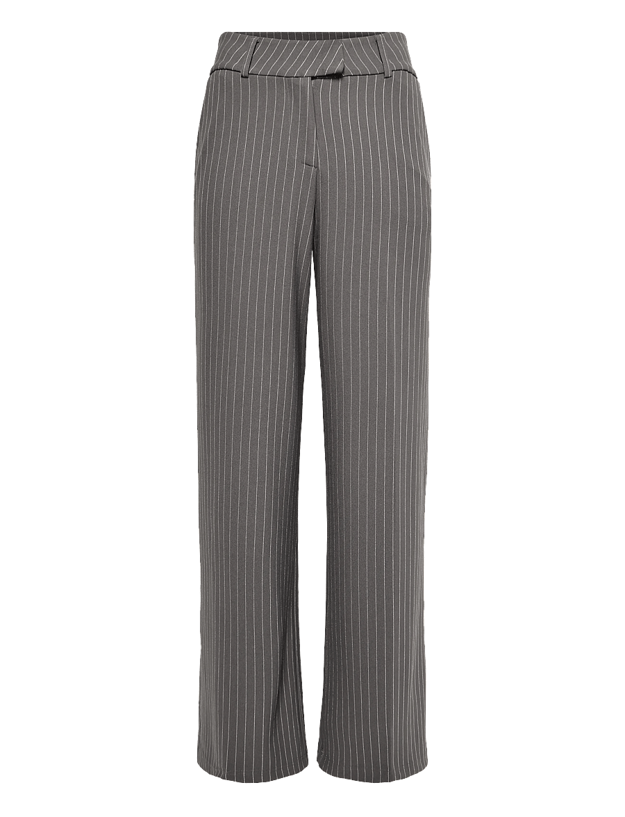 Gina Tricot - High waist suit trousers - kostymbyxor - grey pinstripe - 0