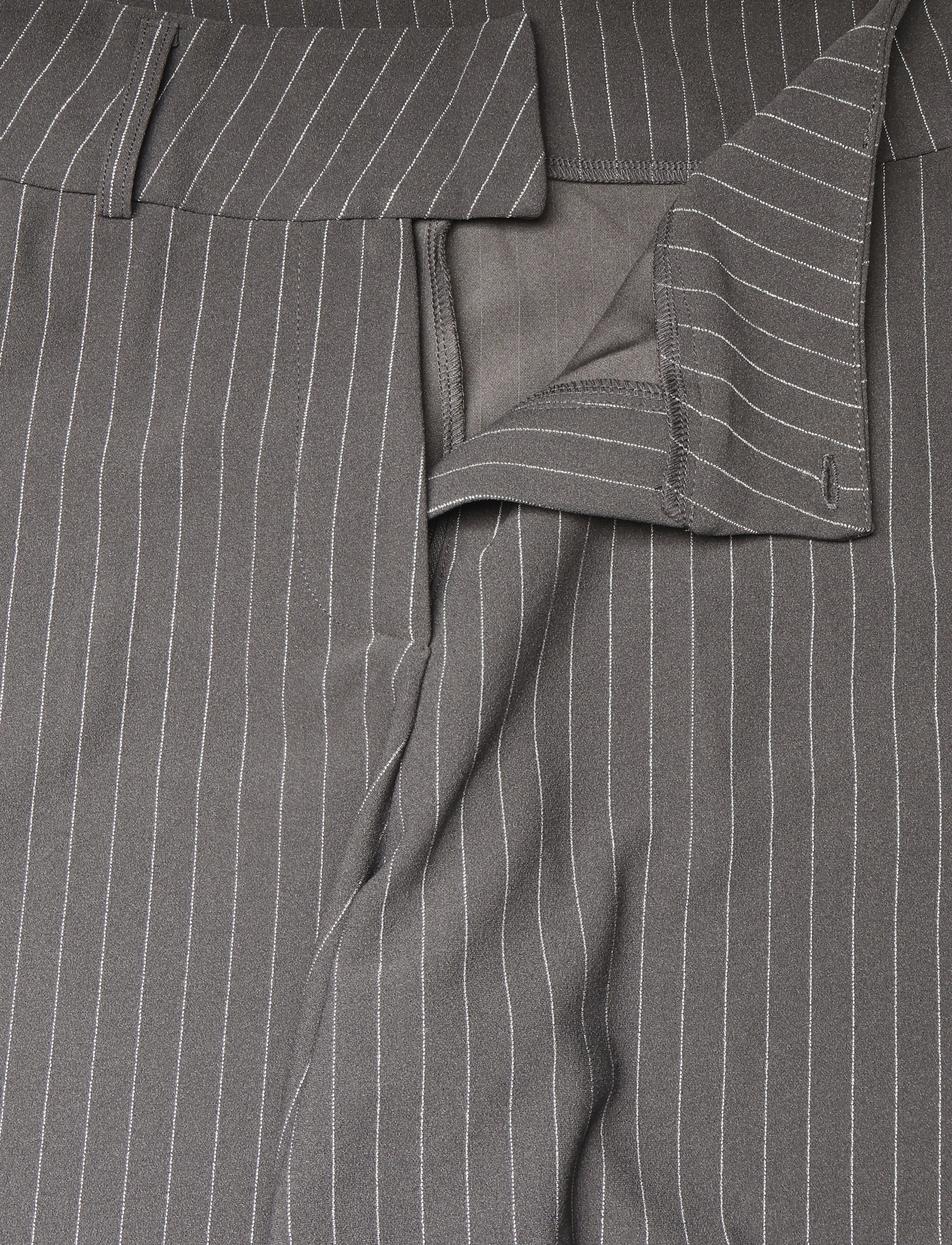 Gina Tricot - High waist suit trousers - kostymbyxor - grey pinstripe - 2