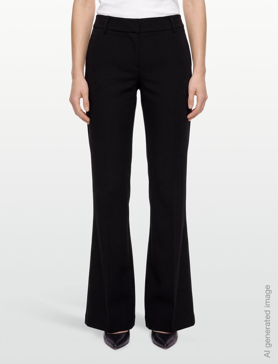 Gina Tricot - Low waist straight trousers - raka byxor - black (9000) - 3