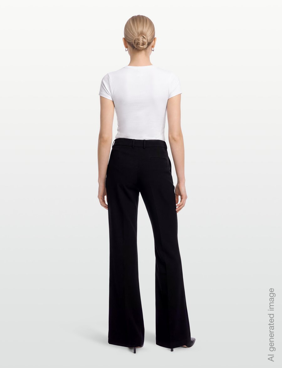Gina Tricot - Low waist straight trousers - raka byxor - black (9000) - 4