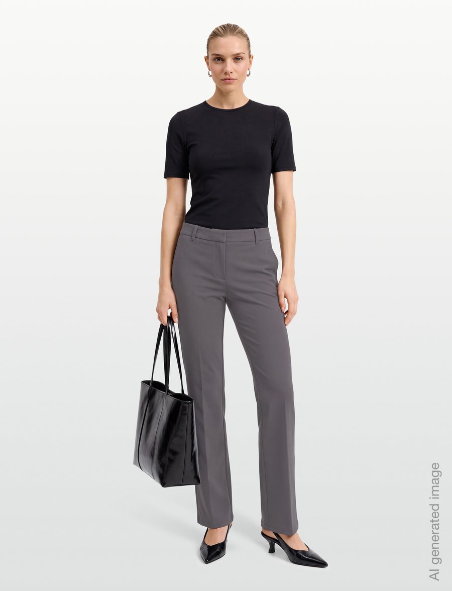 Gina Tricot - Low waist straight trousers - raka byxor - pavement - 0