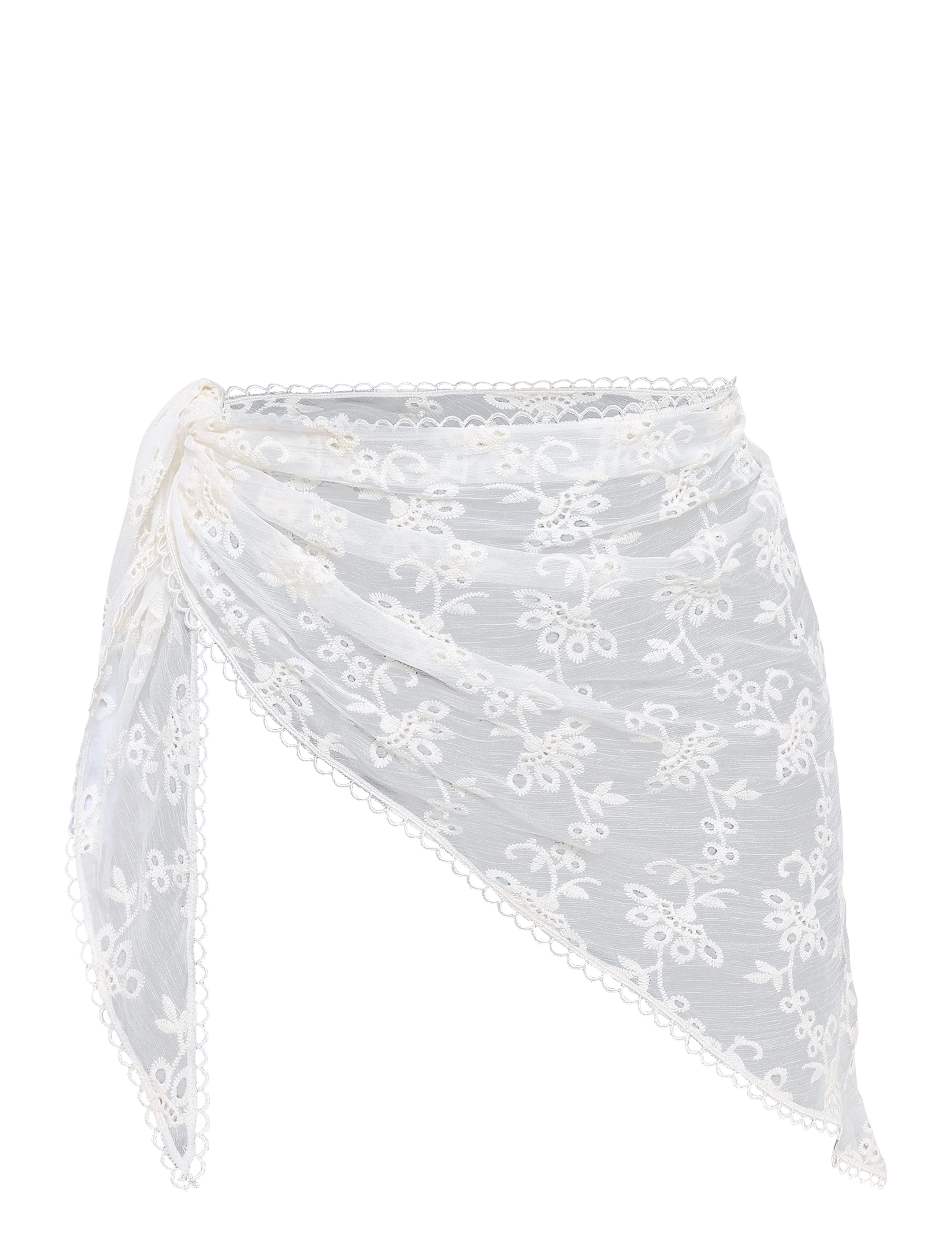 Gina Tricot Embroidery hip scarf - Modetrends - OFFWHITE / white