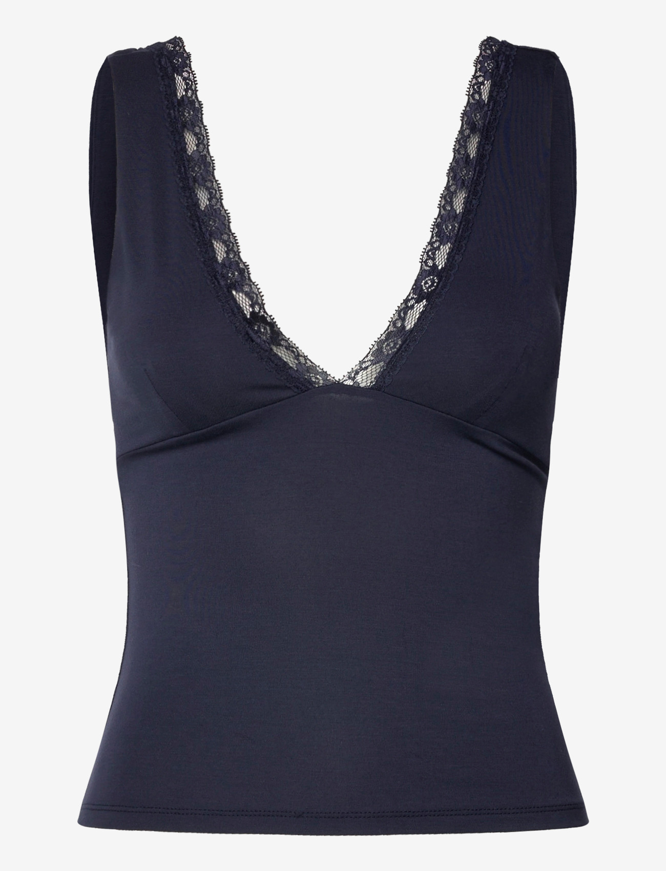Gina Tricot - Soft v-neck singlet - overdele - navy blazer (5853) - 0