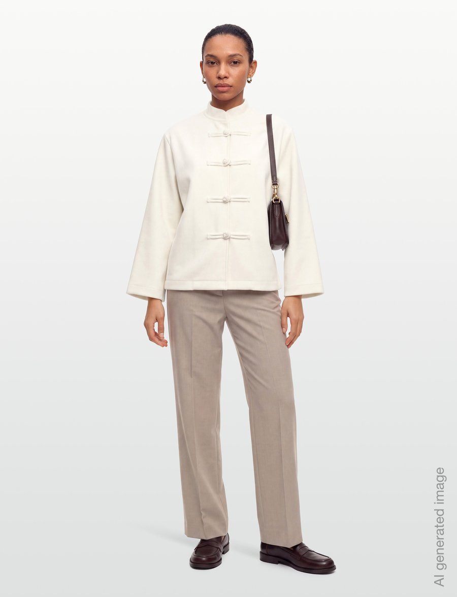 Gina Tricot - Mandarin button jacket - spring jackets - cream (1047) - 0