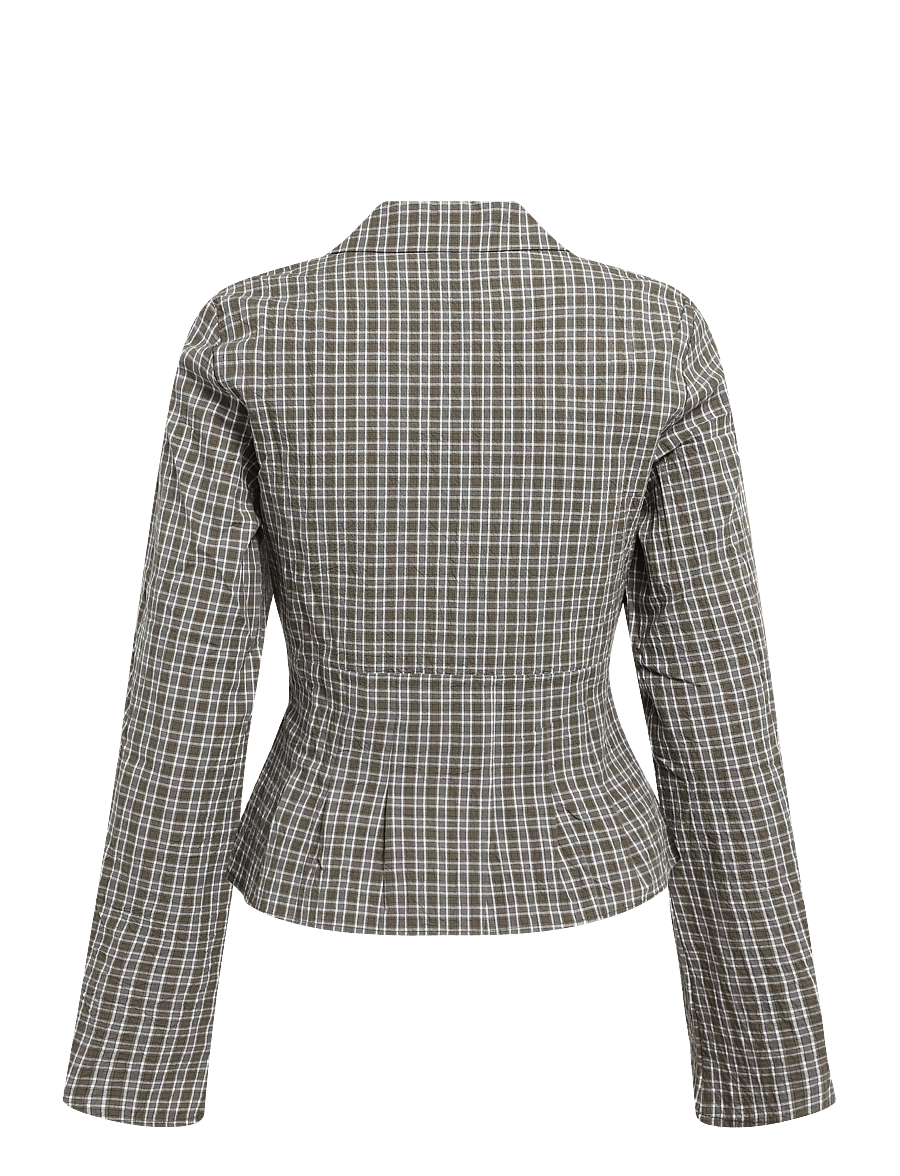 Gina Tricot - Shaped shirt - pikkade varrukatega särgid - green/check - 1