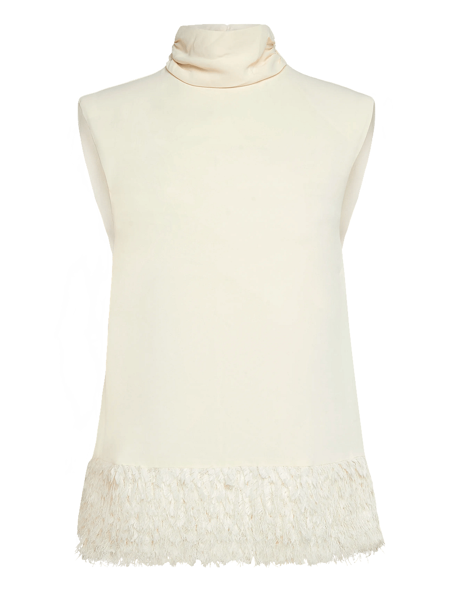 Gina Tricot - Faux feather top - tanktops - creme (1263) - 0