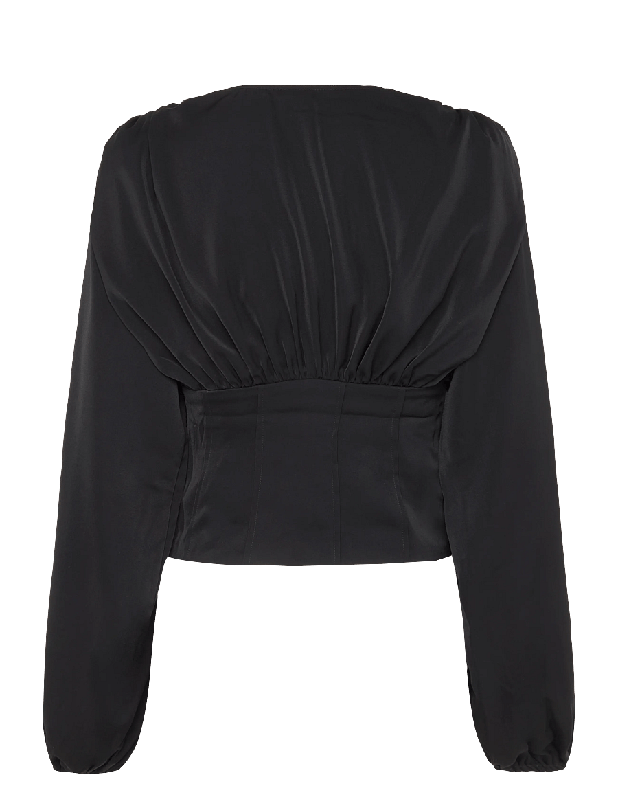 Gina Tricot - Shaped corset blouse - langärmelige blusen - black (9000) - 1