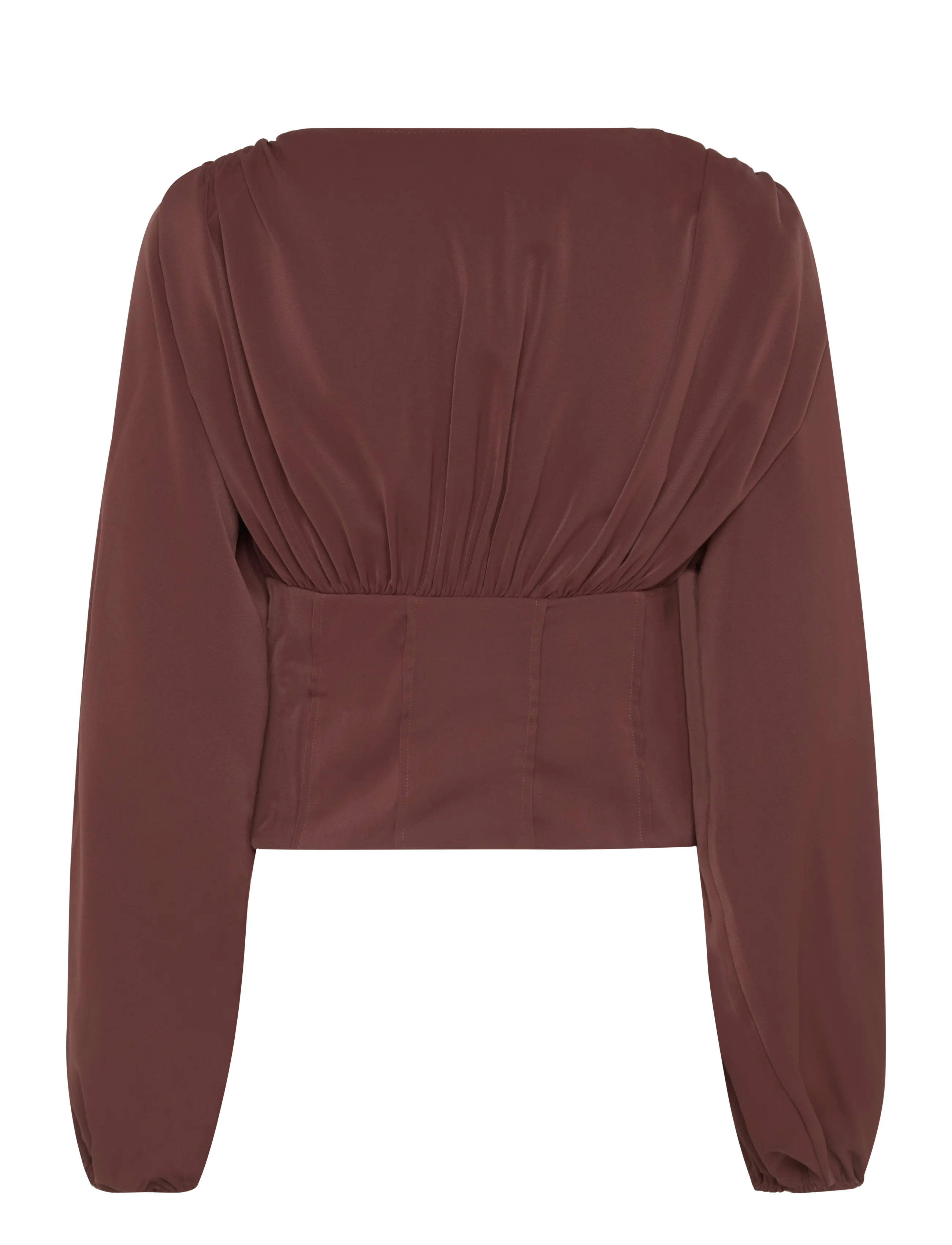 Gina Tricot - Shaped corset blouse - langärmelige blusen - decadent chocolate - 1