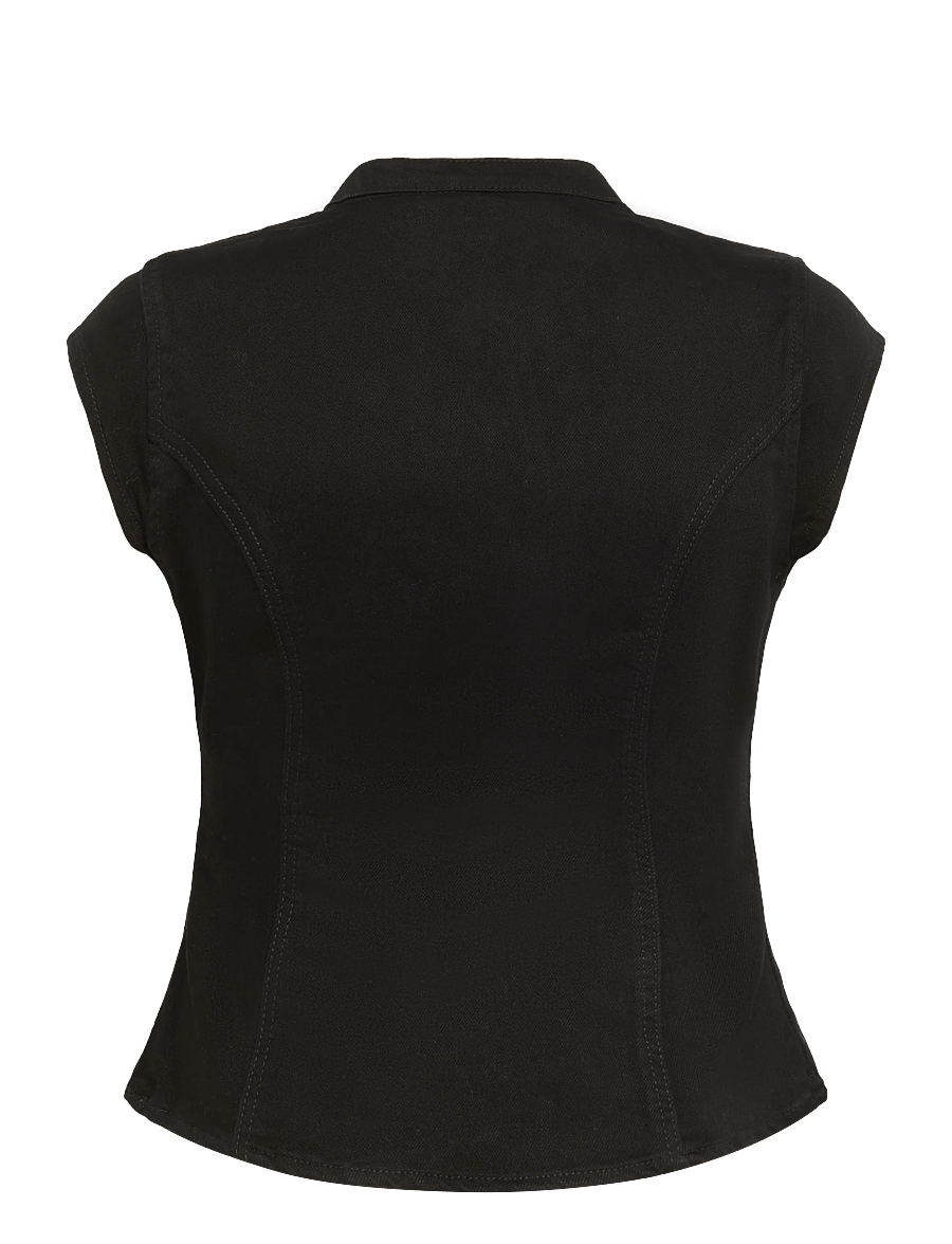 Gina Tricot - Contour keyhole denim top - jeanshemden - black (9000) - 1