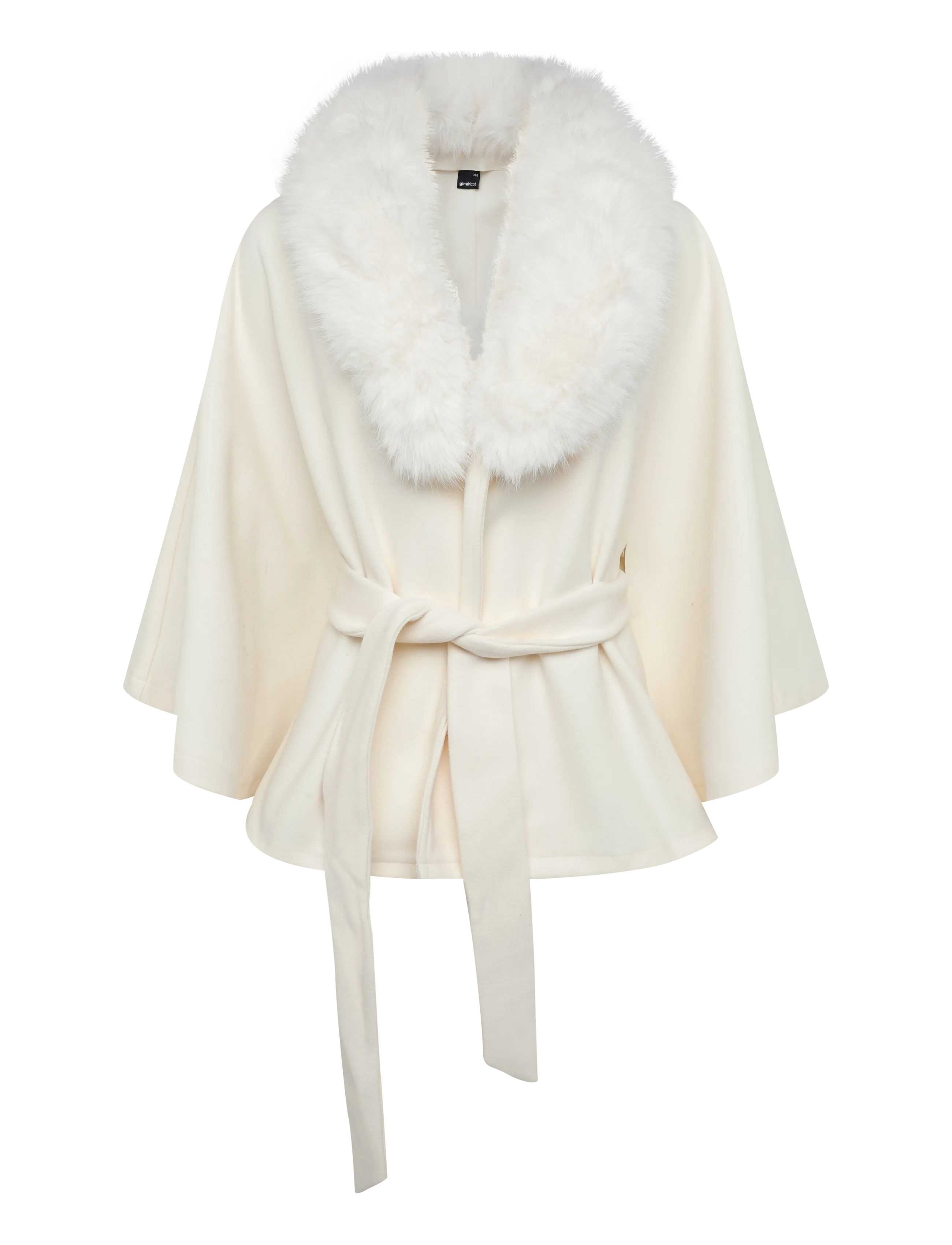Faux Fur Collar Cape Jacket