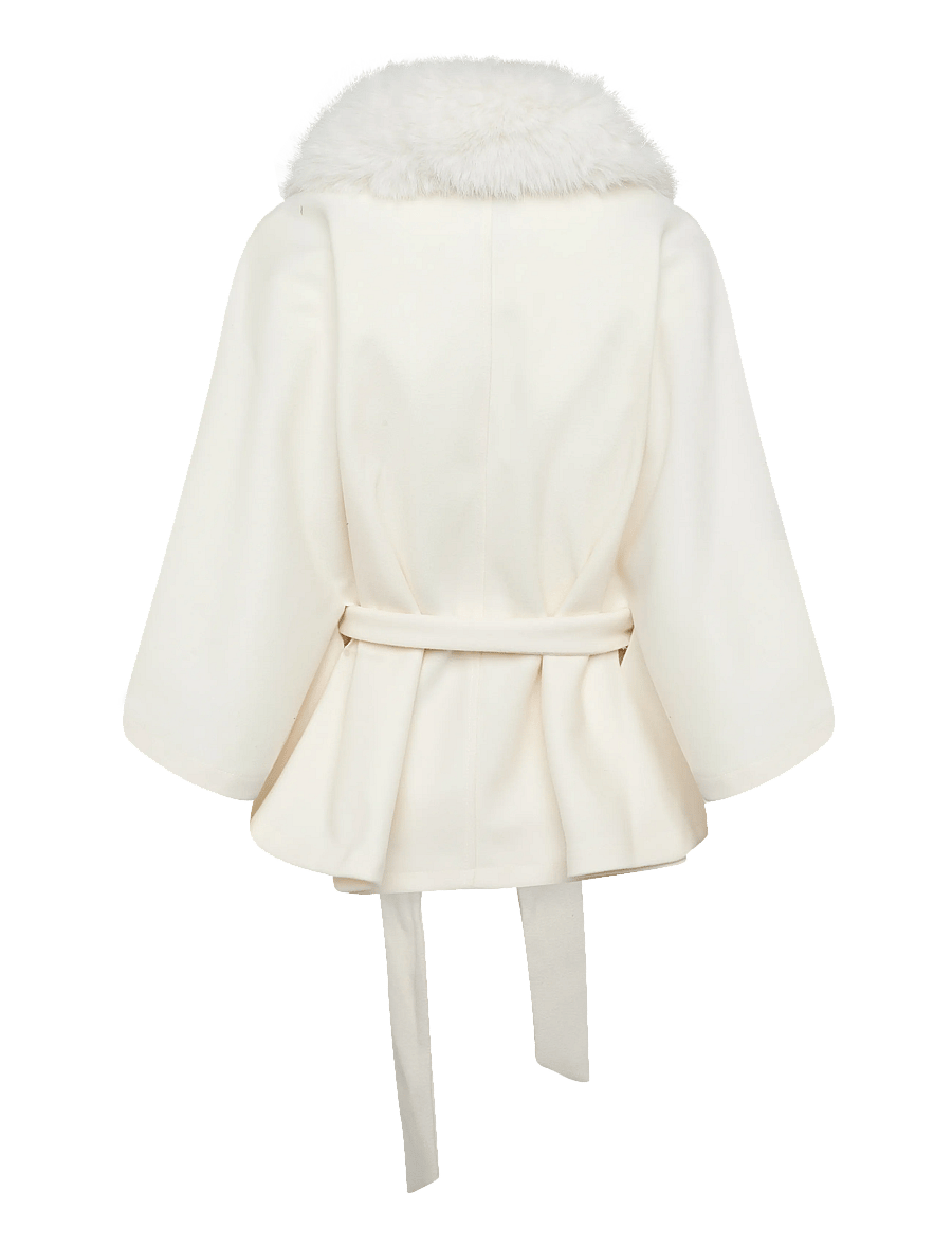 Gina Tricot - Faux fur collar cape jacket - kunstpelz - antique white - 1