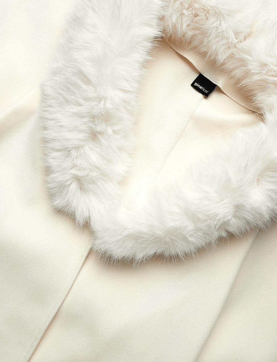 Gina Tricot - Faux fur collar cape jacket - kunstpelz - antique white - 2
