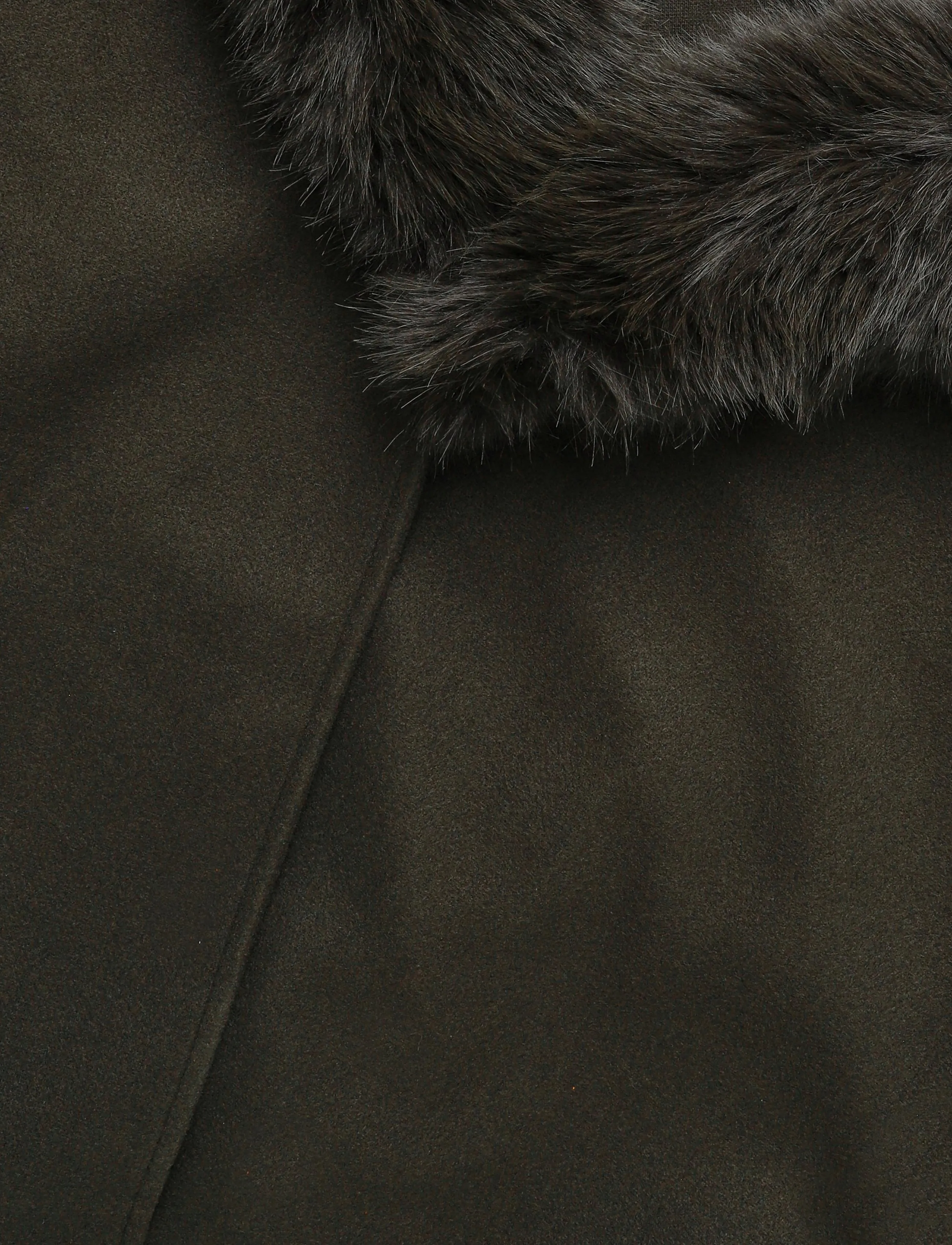 Gina Tricot - Faux fur collar cape jacket - faux fur jakker - dark green (6049) - 2