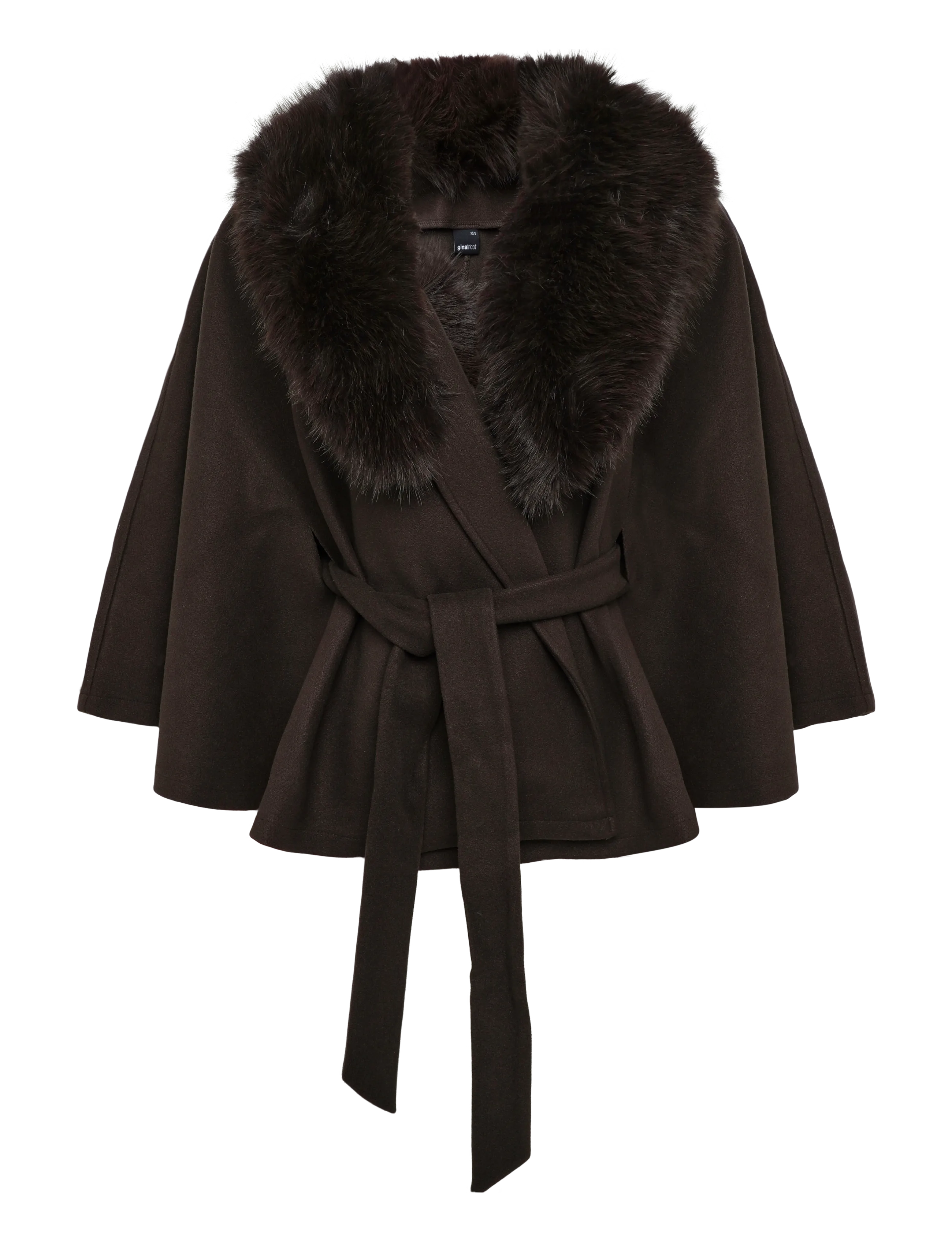 Faux Fur Collar Cape Jacket