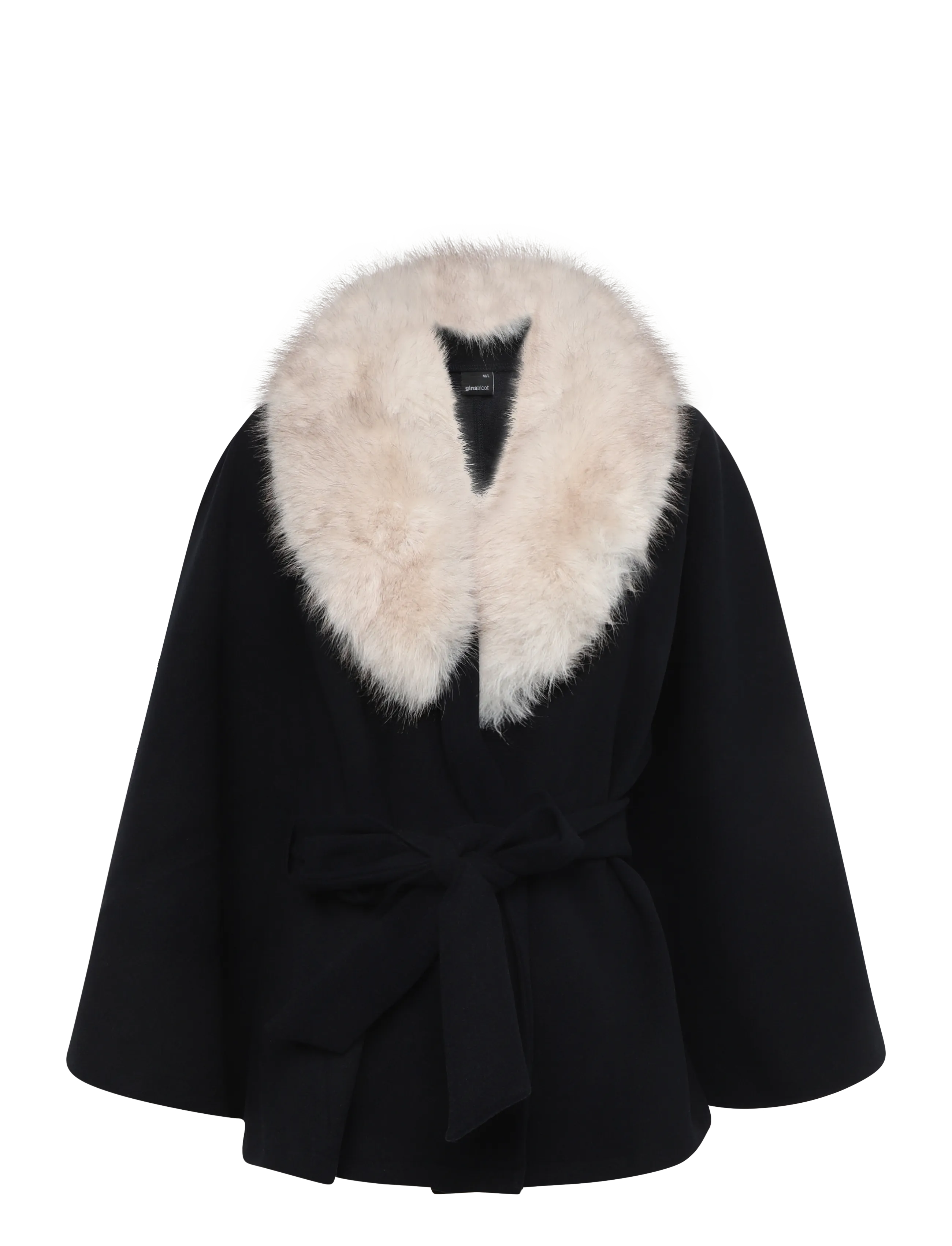 Faux Fur Collar Cape Jacket