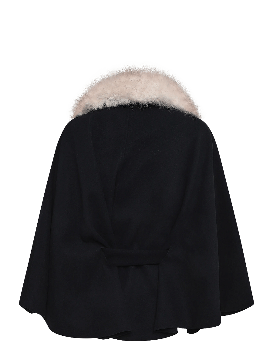 Gina Tricot - Faux fur collar cape jacket - kunstpelz - sky captain - 1