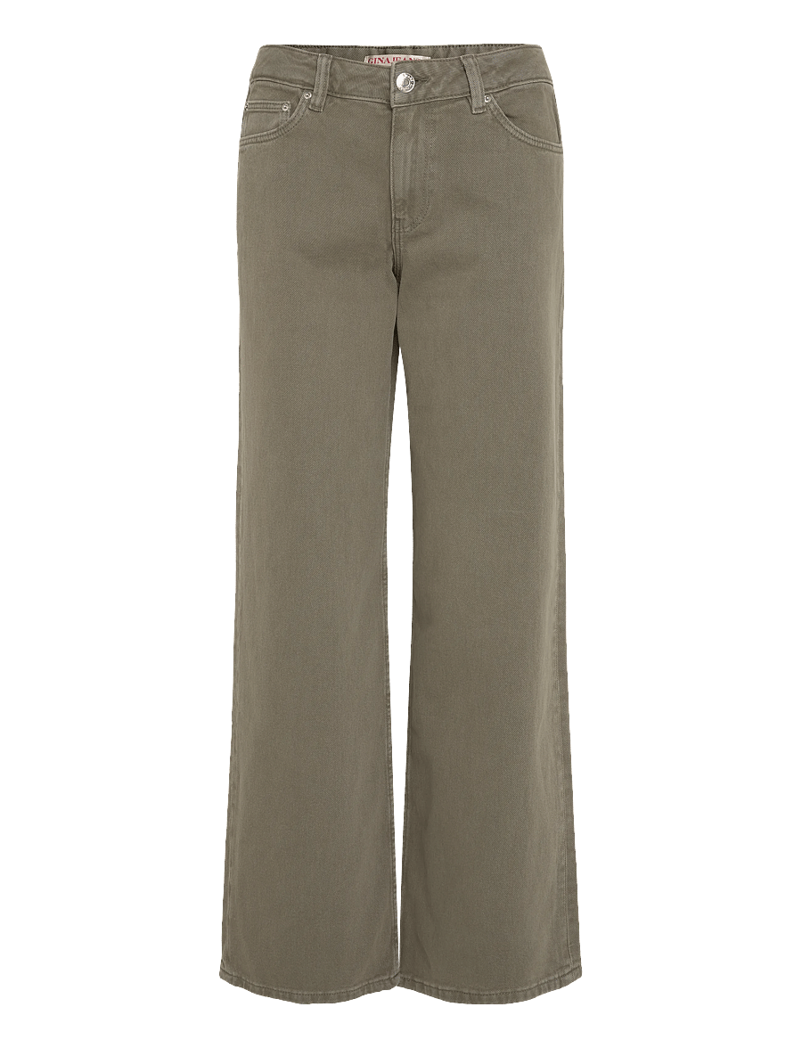 Gina Tricot - Boss bby wide jeans - vida jeans - khaki (7260) - 0